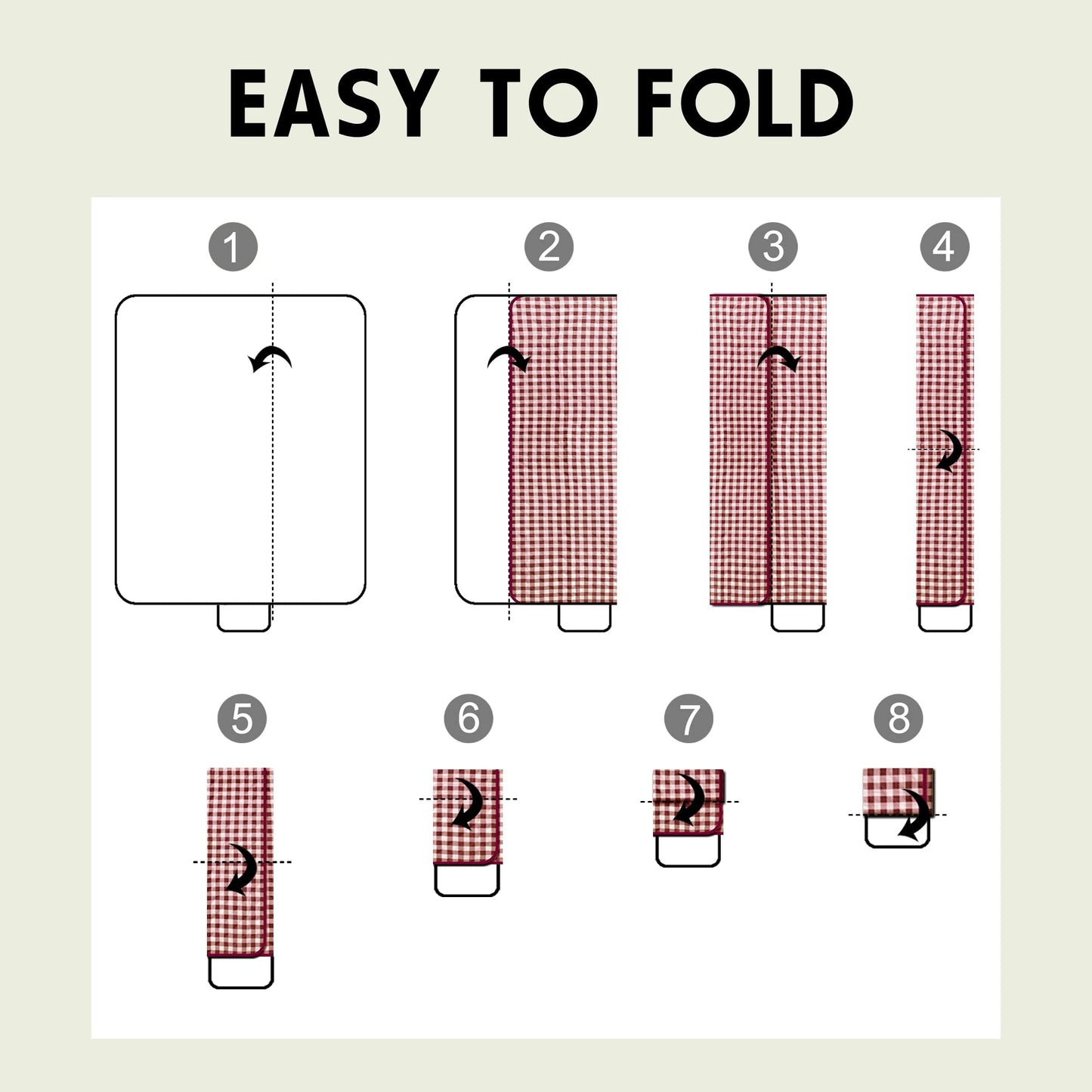SAMSIER Outdoor Picnic Blankets Waterproof Foldable Sandproof, Large Gingham Cute Picnic Mat Washable Portable for Park Beach Camping Courtyard (Red, 60"×80")
