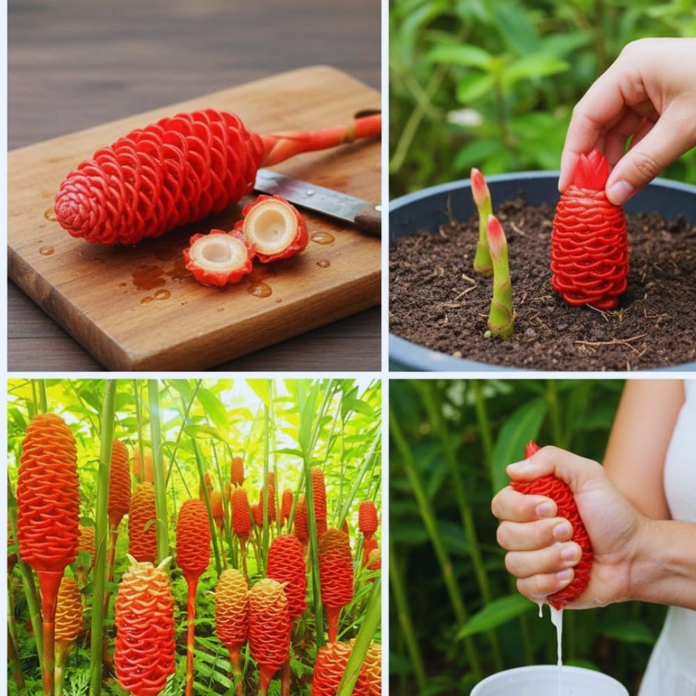 10 Shampoo Ginger Rhizomes for Planting, Zingiber Zerumbet Roots, Awapuhi Ginger Shampoo Plant Roots