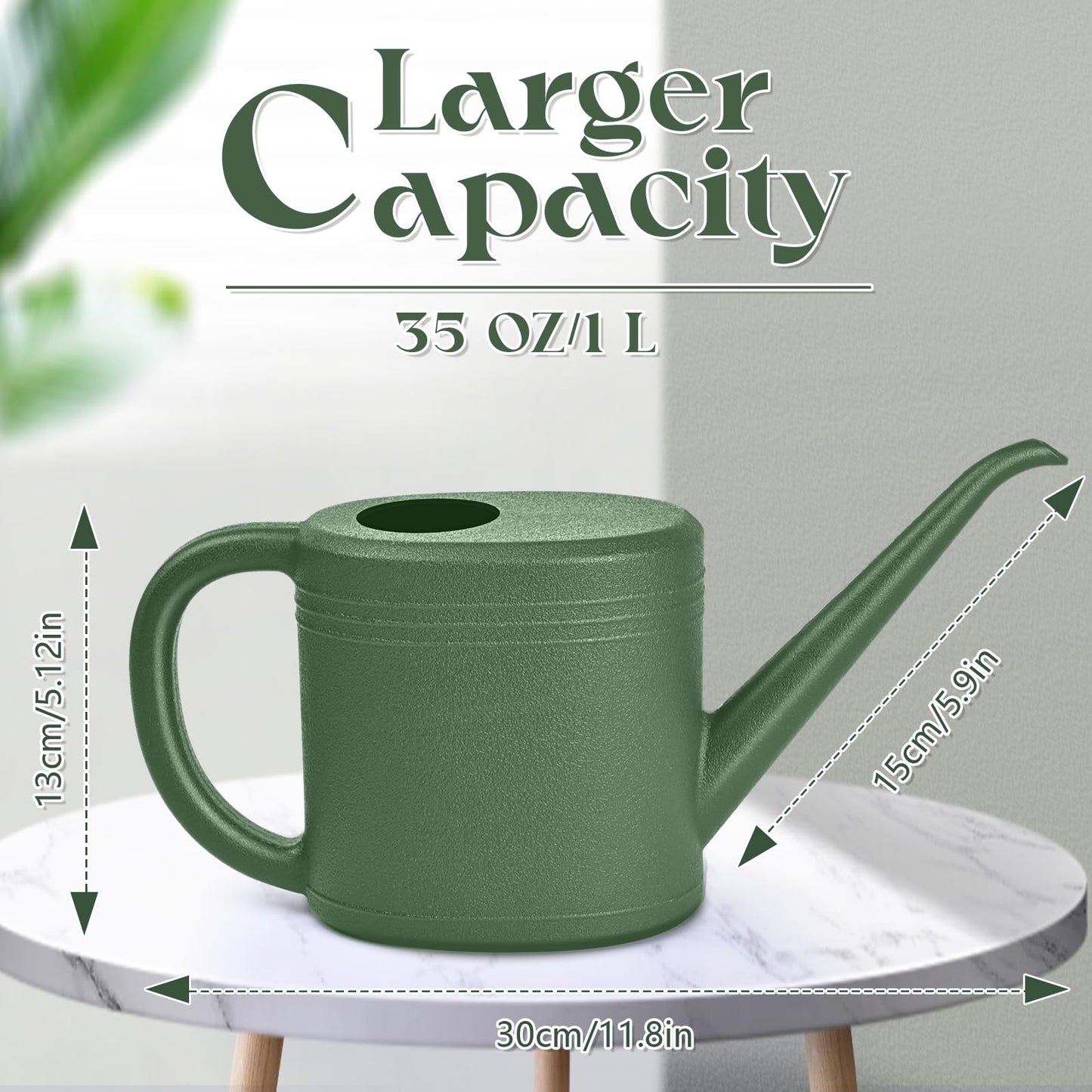 UFANME Watering Can - for Indoor and Outdoor Plant Garden - 1/4 Gallon - Green