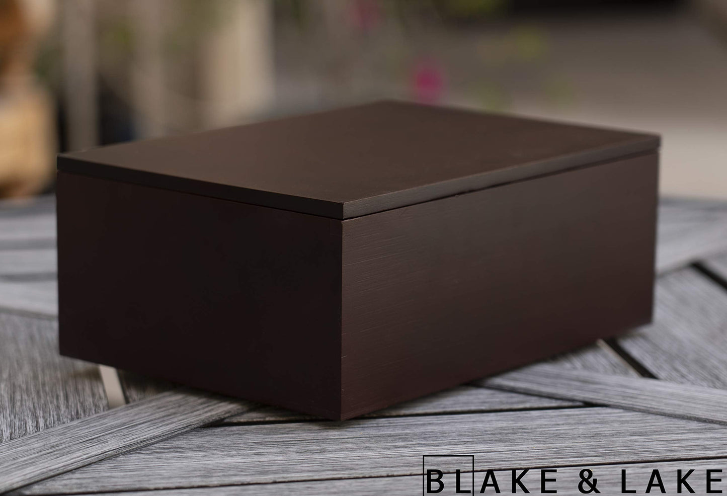 Wooden Storage Box for Home - Large Wood Keepsake Box with Lid - Dark Brown Wooden Memory Box - Wooden Boxes (Dark Brown)