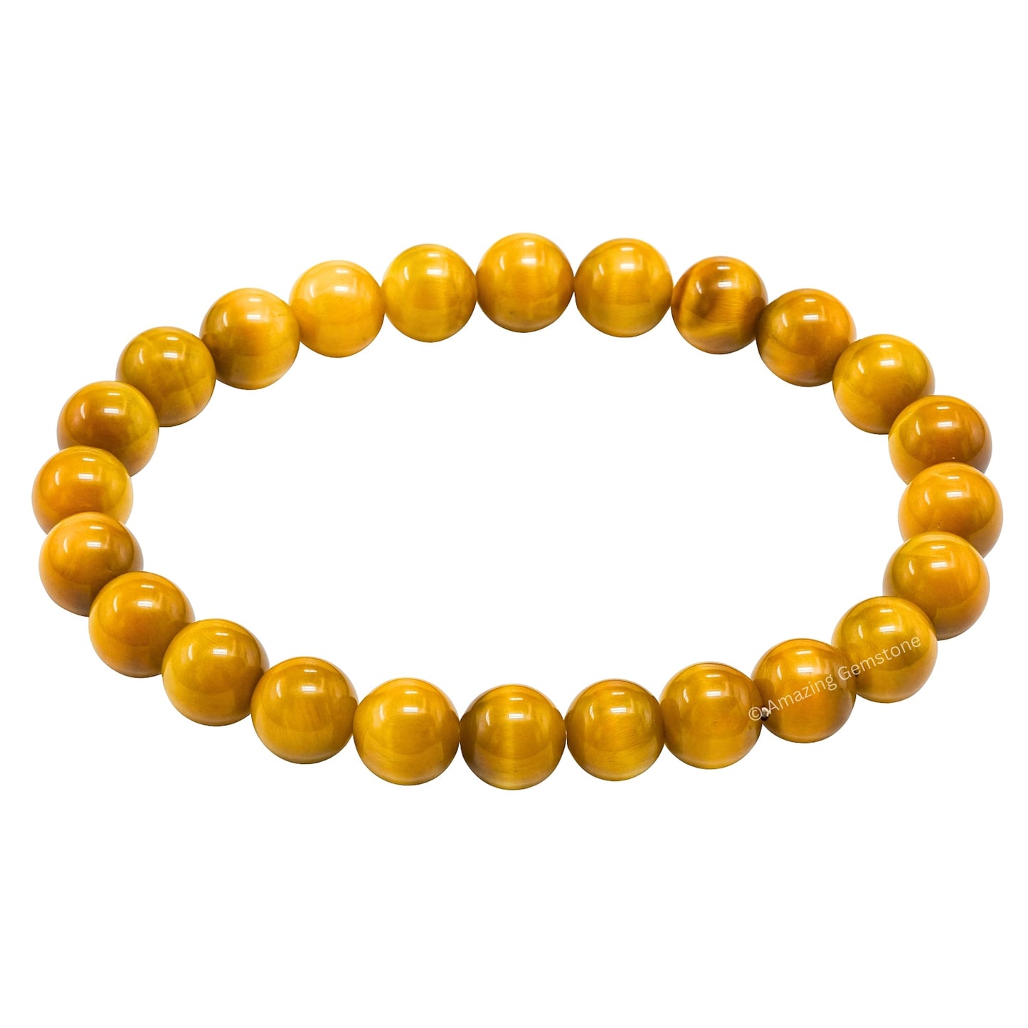 Amazing Gemstone Crystal Bracelet for Women Men's Gifts - Protection Healing Crystal Bracelet - 8mm Gemstone Beaded Stretchable Bracelet Pulseras Para Hombres Mujer Stocking Stuffers Mothers Day Gift (Yellow Cat's Eye)