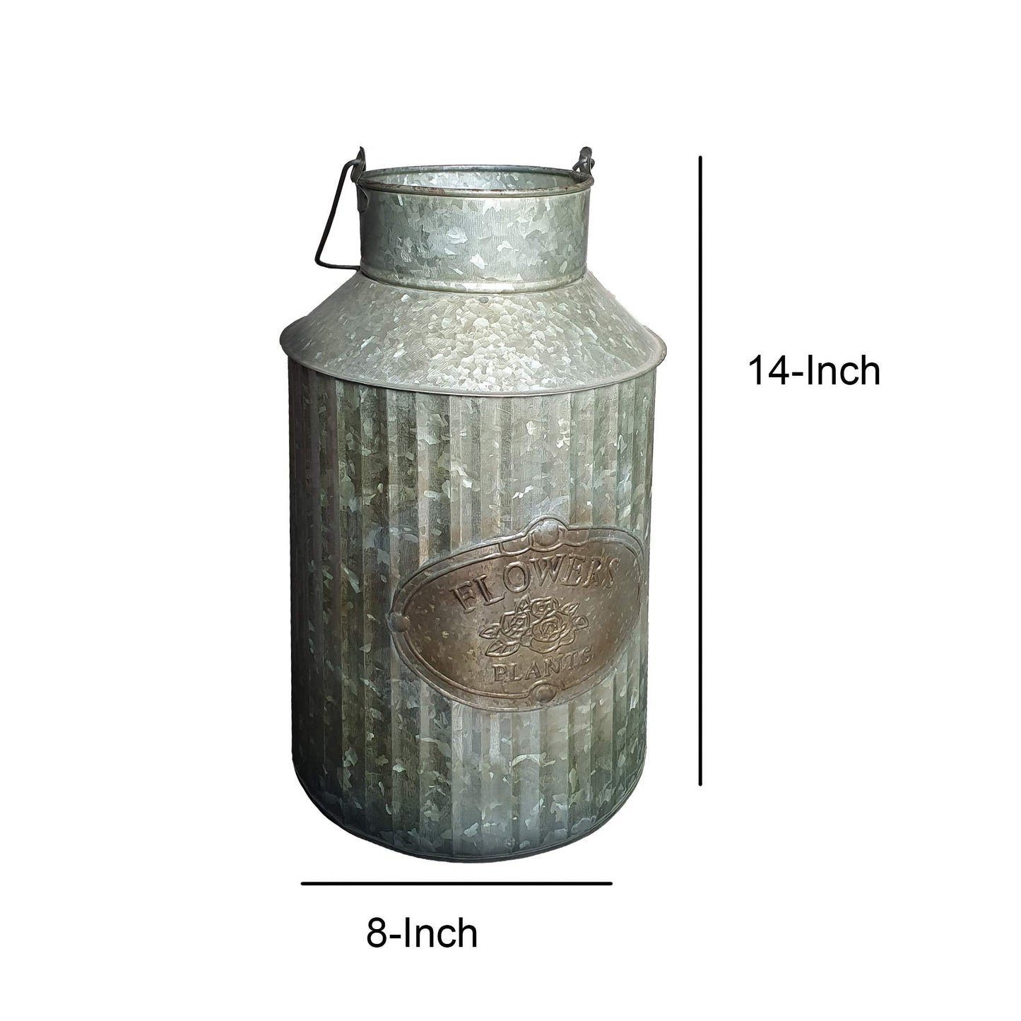 Vintage Industrial Farmhouse Chic Flowers and Plants Can with Handle (Does Not Come with Flowers)