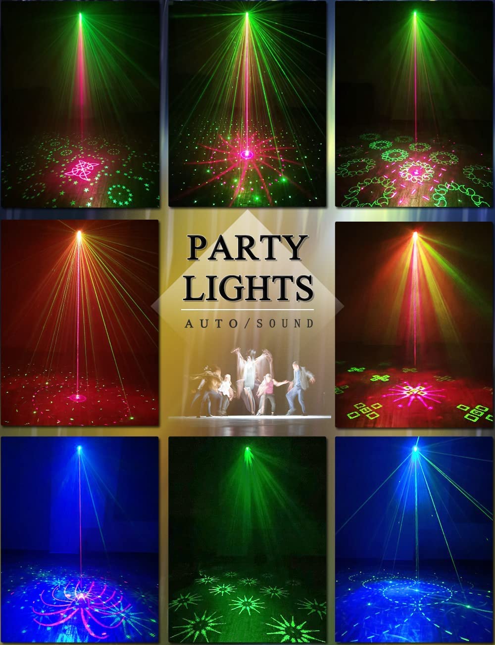 ljnyiwan Party Lights DJ Disco Lights, Sound Activated with Remote Control for Dance Party Karaoke Living Room Pub