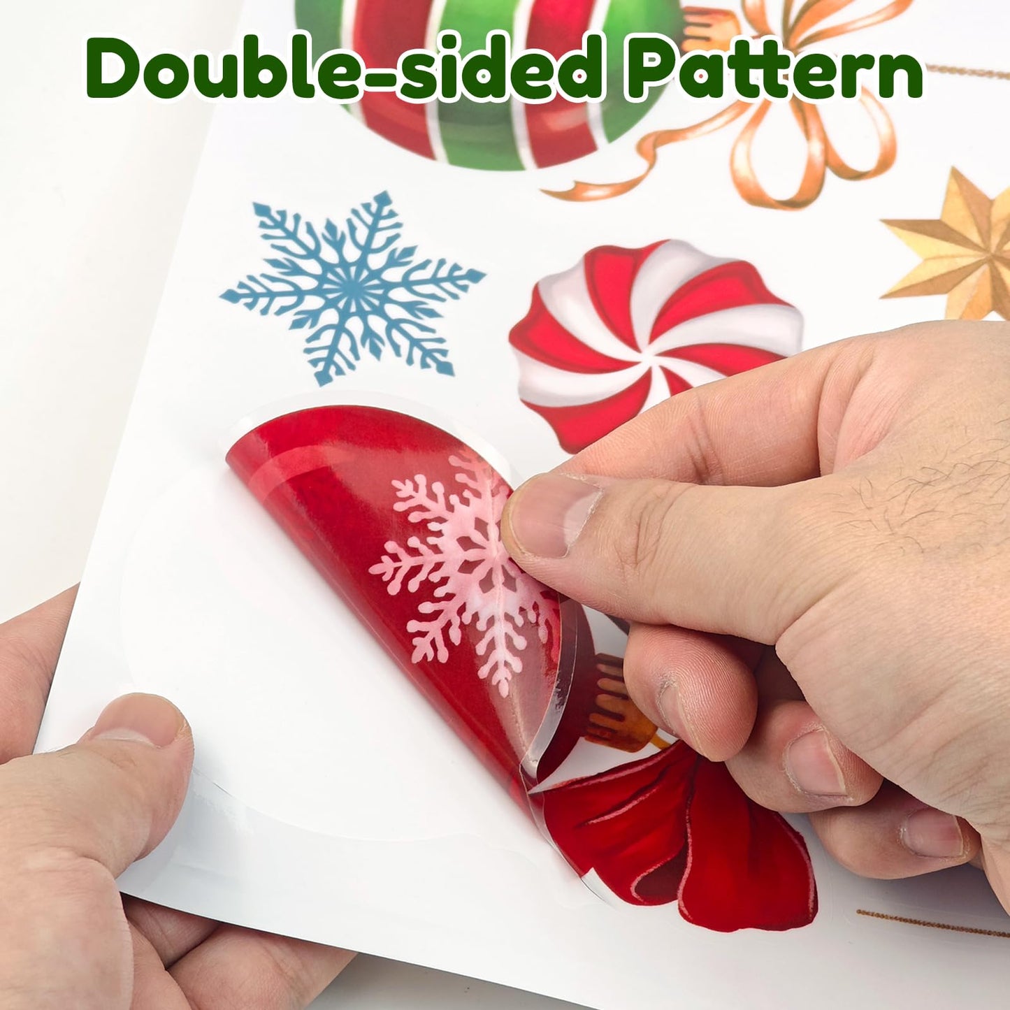 Feivando 8 Sheets Christmas Window Clings Stickers Winter Snowflake Merry Christmas Tree Xmas Window Decals for Holiday Party Home Office Shop Glass Display Decoration