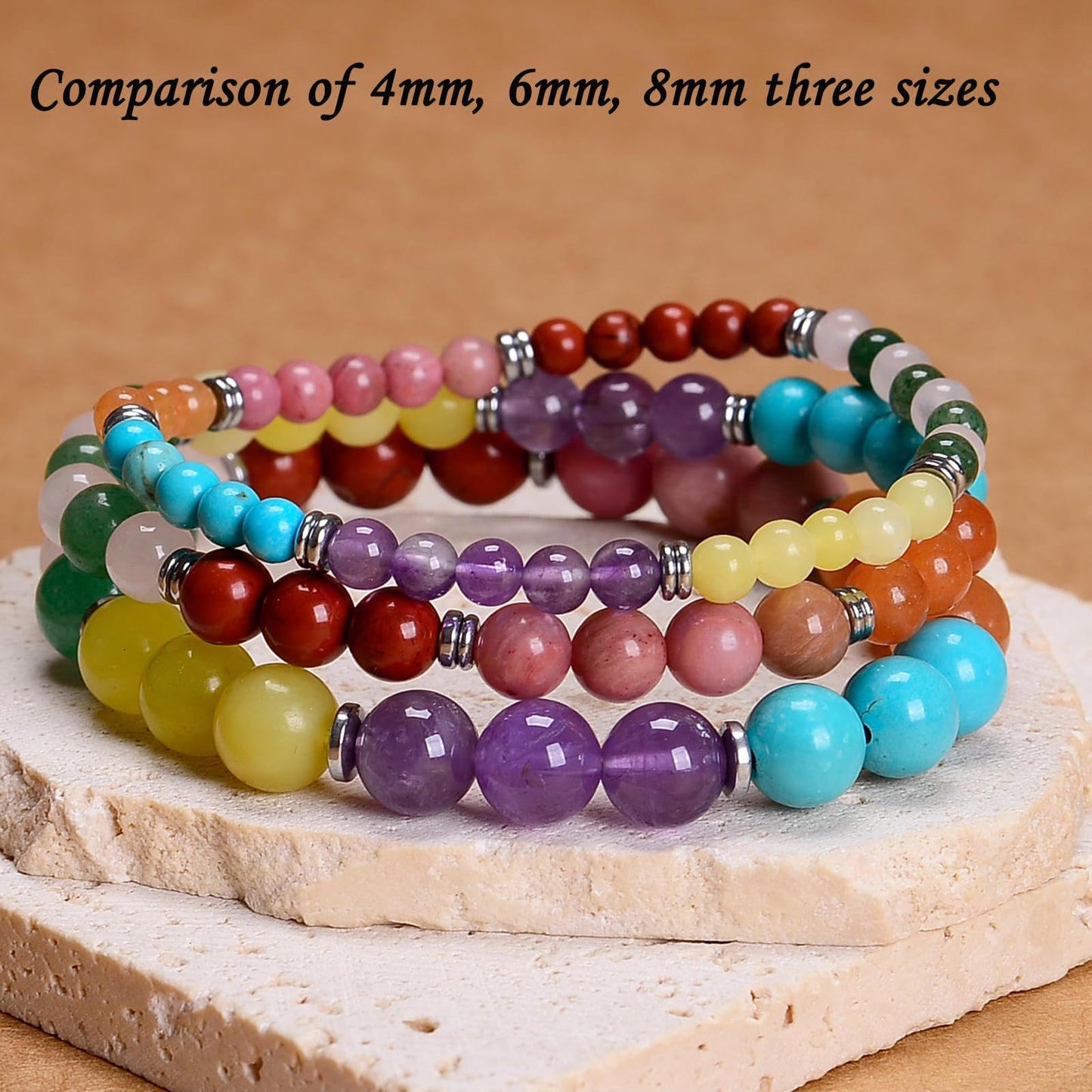 CHCCOYE 4mm Natural Healing Gemstone Bracelet Handmade Yoga Stretch Elastic Bracelet Stress Relief Crystal Jewelry for Men and Women (4mm All things cute)