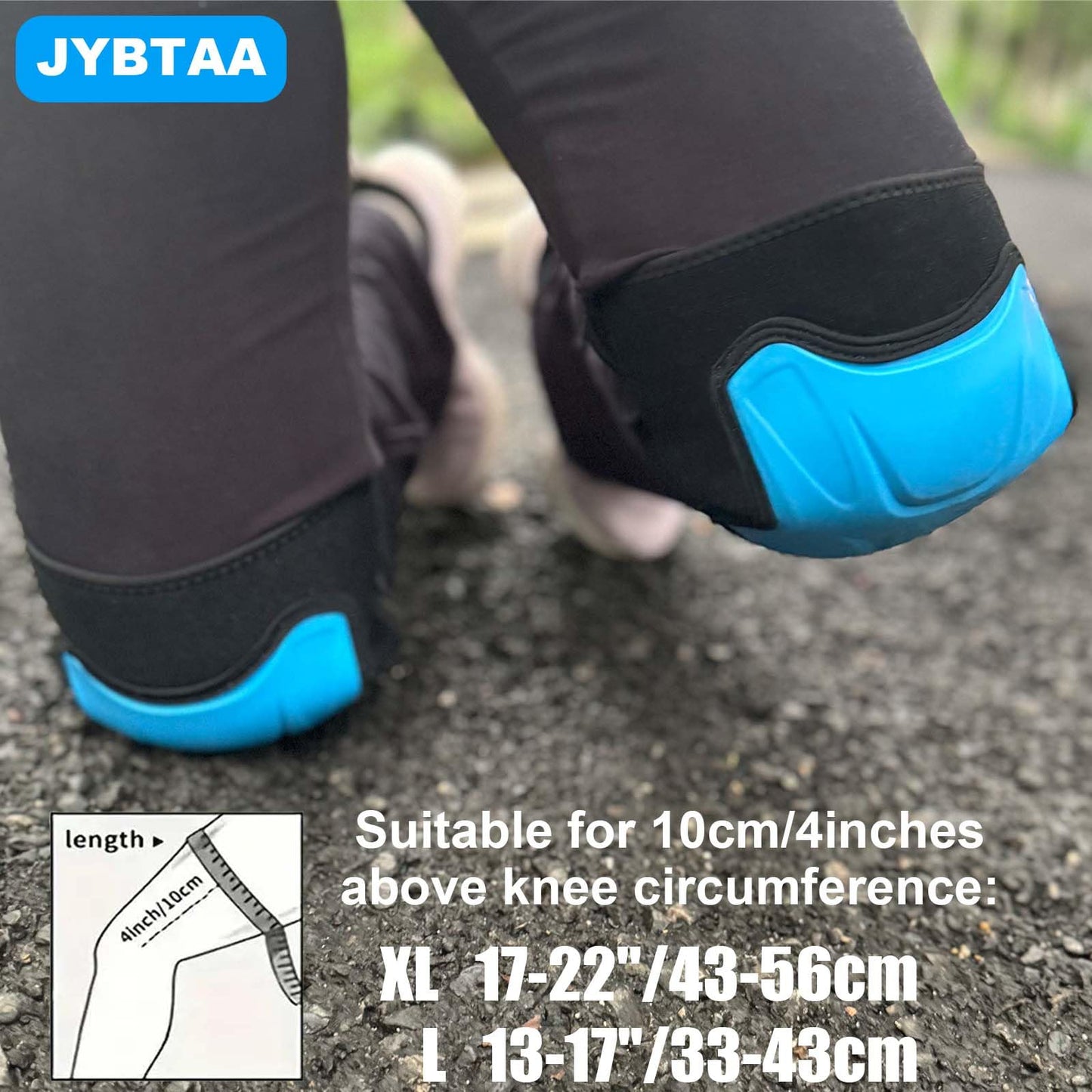 Construction Knee Pads for Men Women, Gardening Kneeling Pad with Non-slip Straps for Mechanical repair, Soft Working Kneepads for Roofing Skating Skateboard, Protective Foam Cushion, Blue L(1 Pair)