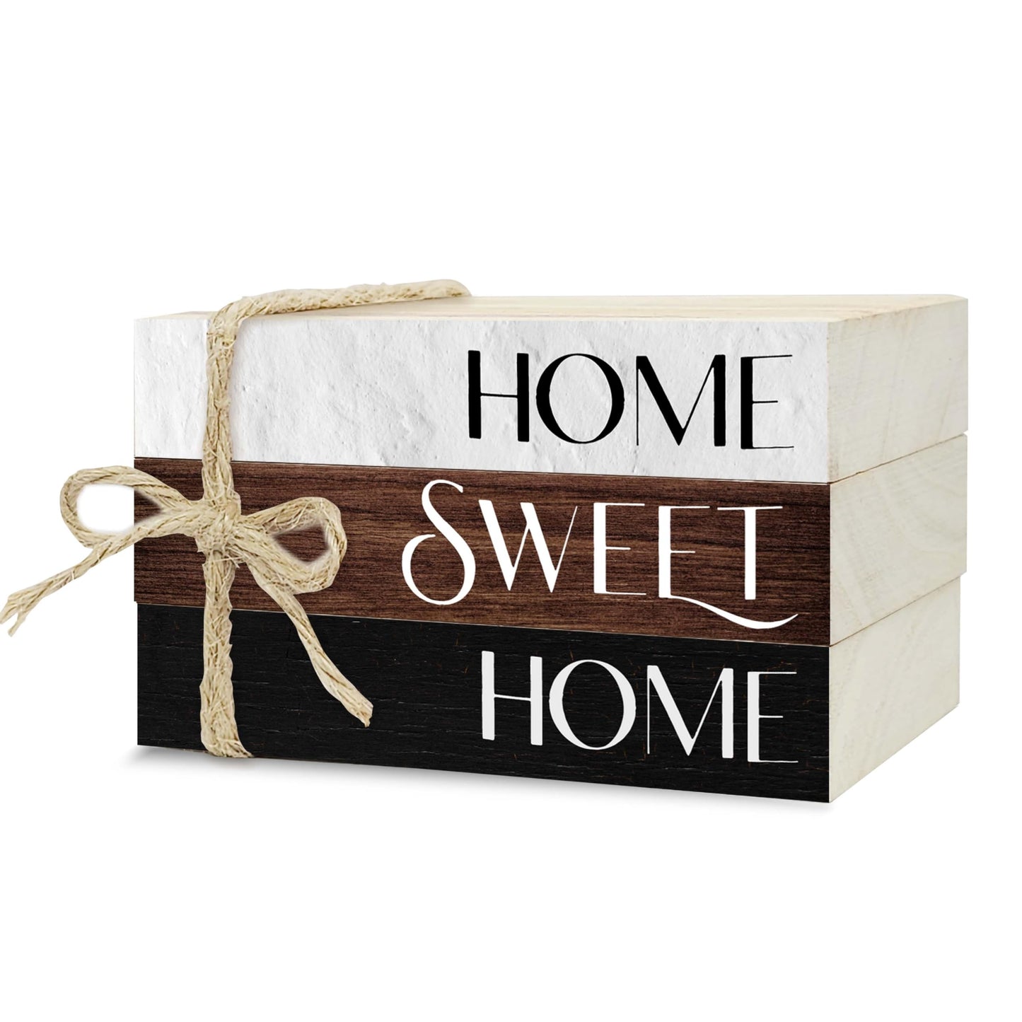 Ycyfckdr Mini Decorative Books for Home Decor, Rustic Wood Stack for Table, Home Sweet Decor Books for Living Room Shelf, Farmhouse Stacked Book Gift (L10)