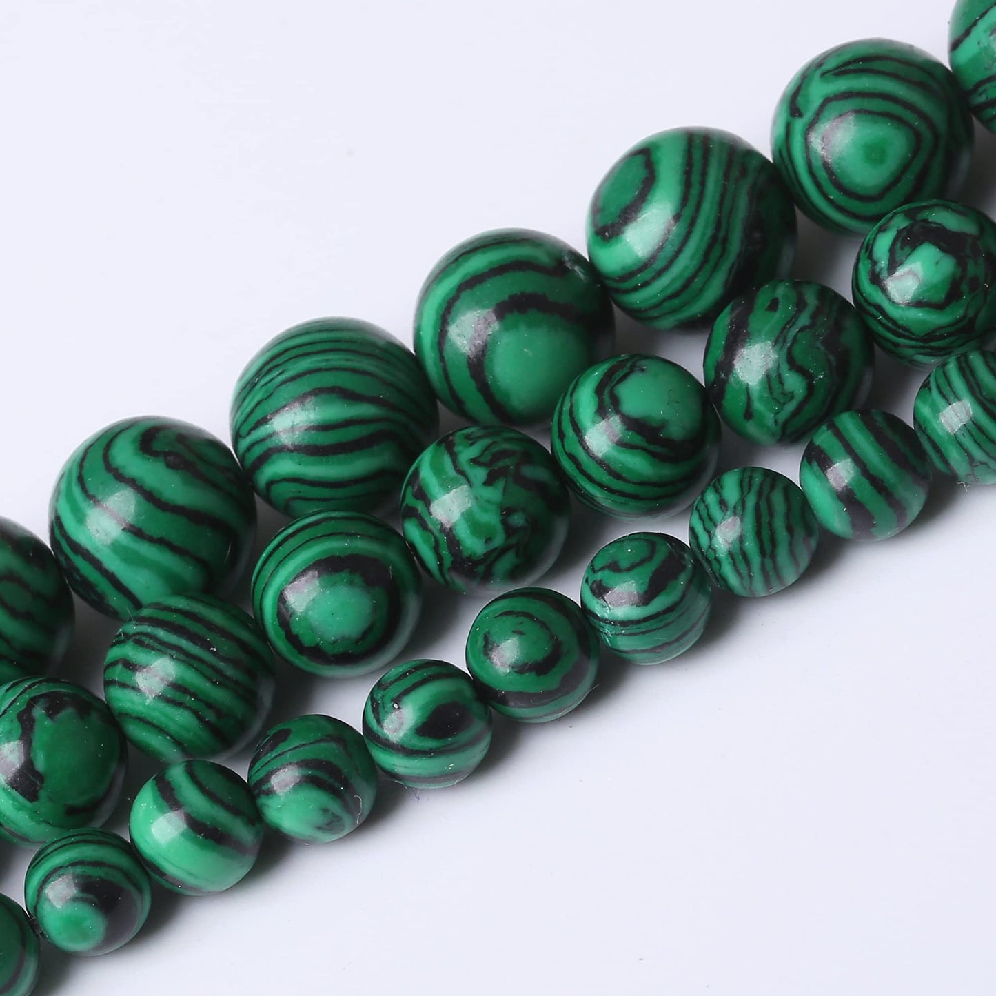 10MM Green Malachite Round Loose Beads Natural Gem Beads Crystal Energy Stone Beads for Jewelry Making DIY Bracelet Necklace