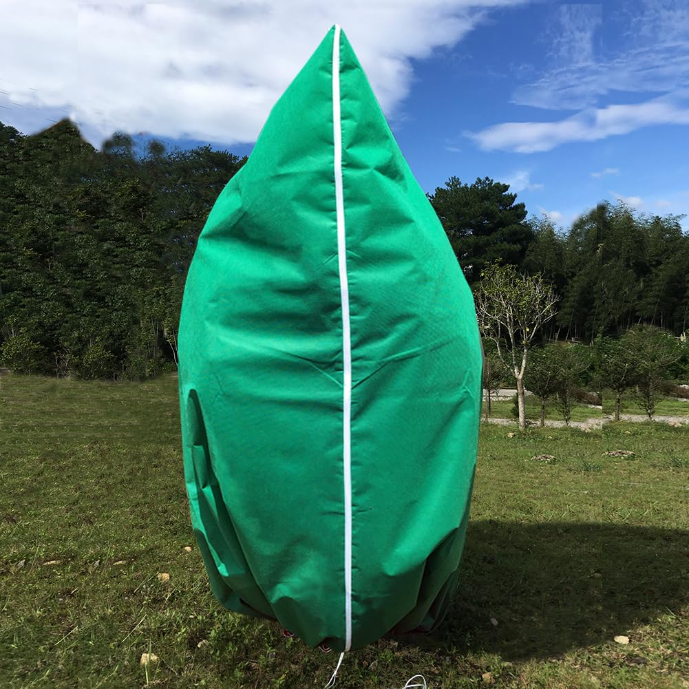 Pasidener Plant Covers Freeze Protection 2 Packs 90"X75" 2.2oz Tree Covers Frost Plant Covers Freeze Cloth for Outdoor Plants with Zipper Drawstring