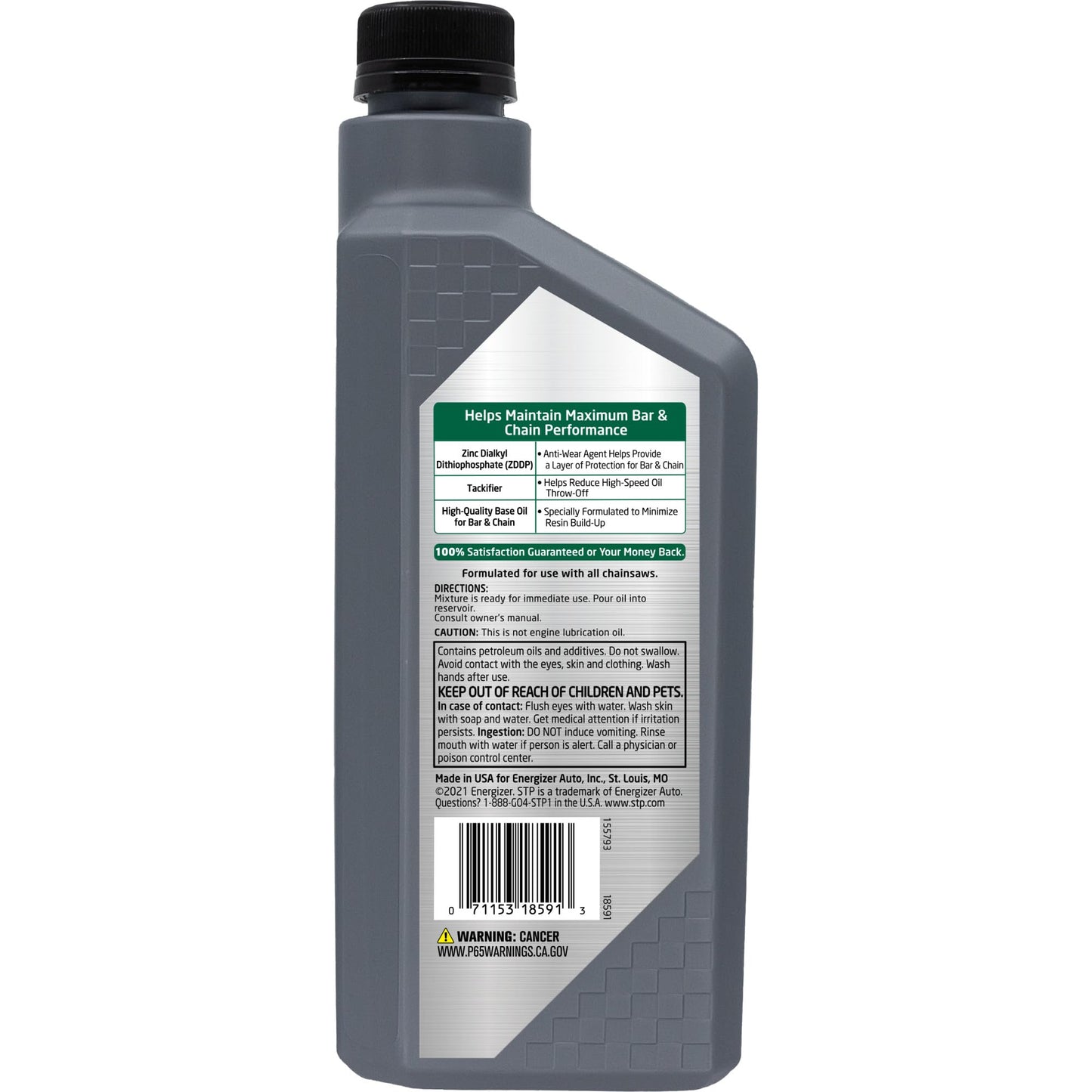 STP Premium Bar and Chain Oil, Tools and Chainsaw Oil Treatment Reduces Bar and Chain Wear, 32 Oz