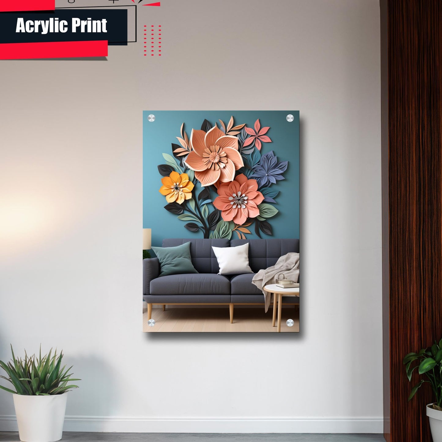 Scandinavian Folk Art, Black and Beige Abstract Botanical Wall Art for Scandinavian Home Decor, Wall Art, Wall Decor