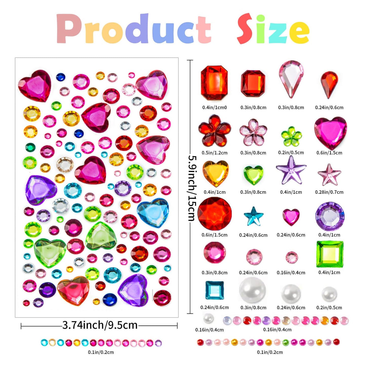 2774PCS Gem Stickers, Self Adhesive Gems for Crafts, Acrylic Bling Heart Sticker, Jewel Stickers Crafts self Adhesive, Assorted Shapes Jewels Rhinestones Sticker, Craft Supplies for Kids