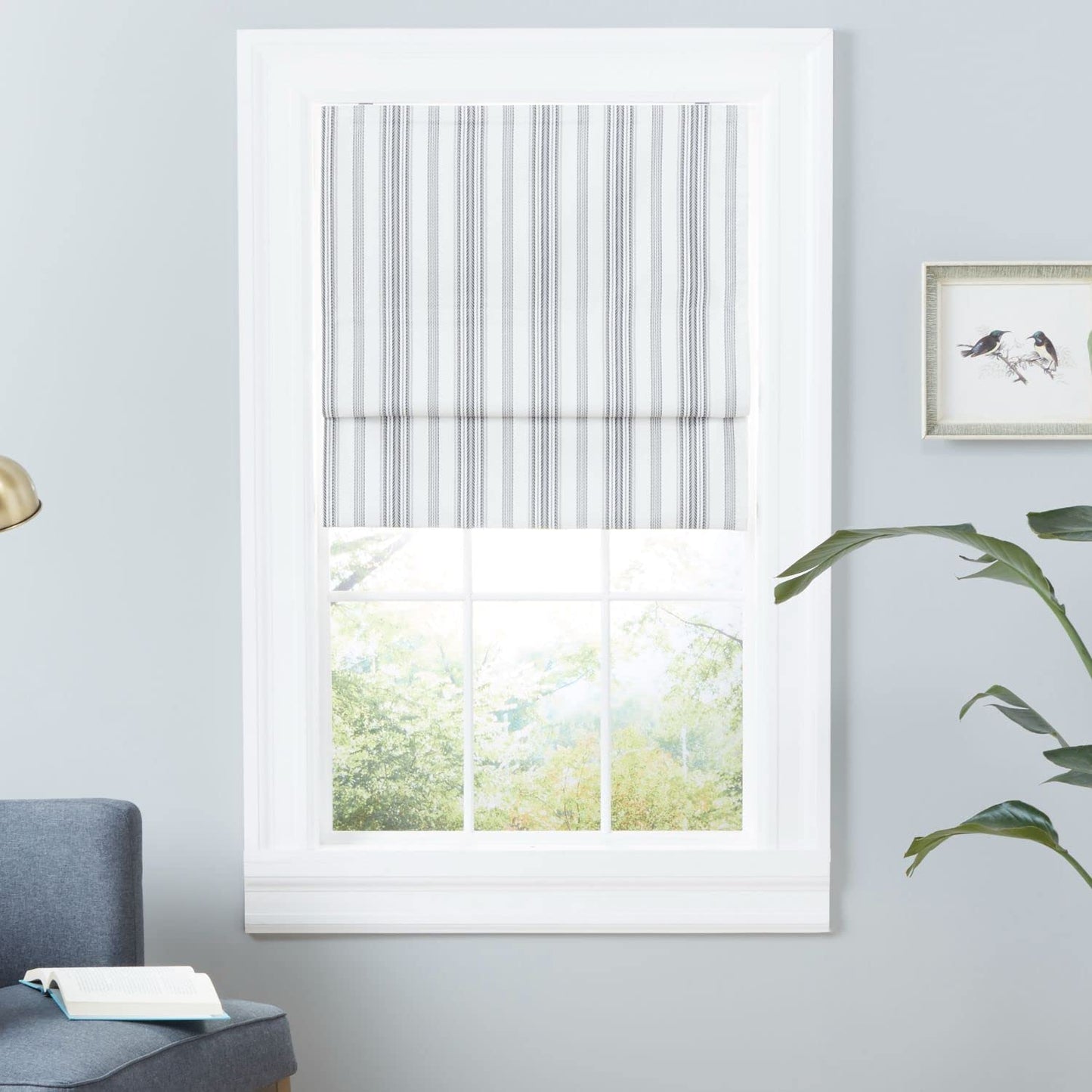 Exclusive Home Ricardo Total Blackout Roman Shade, 23"x64", Black