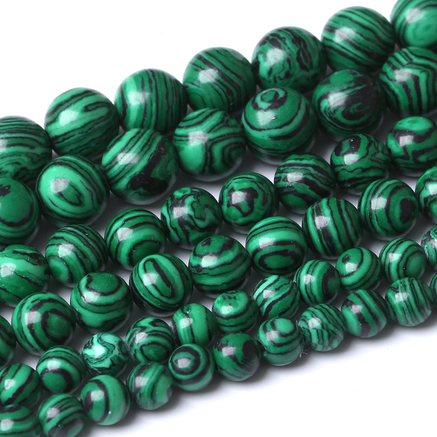 45PCS 8MM Malachite Beads - Round, Loose, Natural Green Gem Beads for Jewelry Making - 15