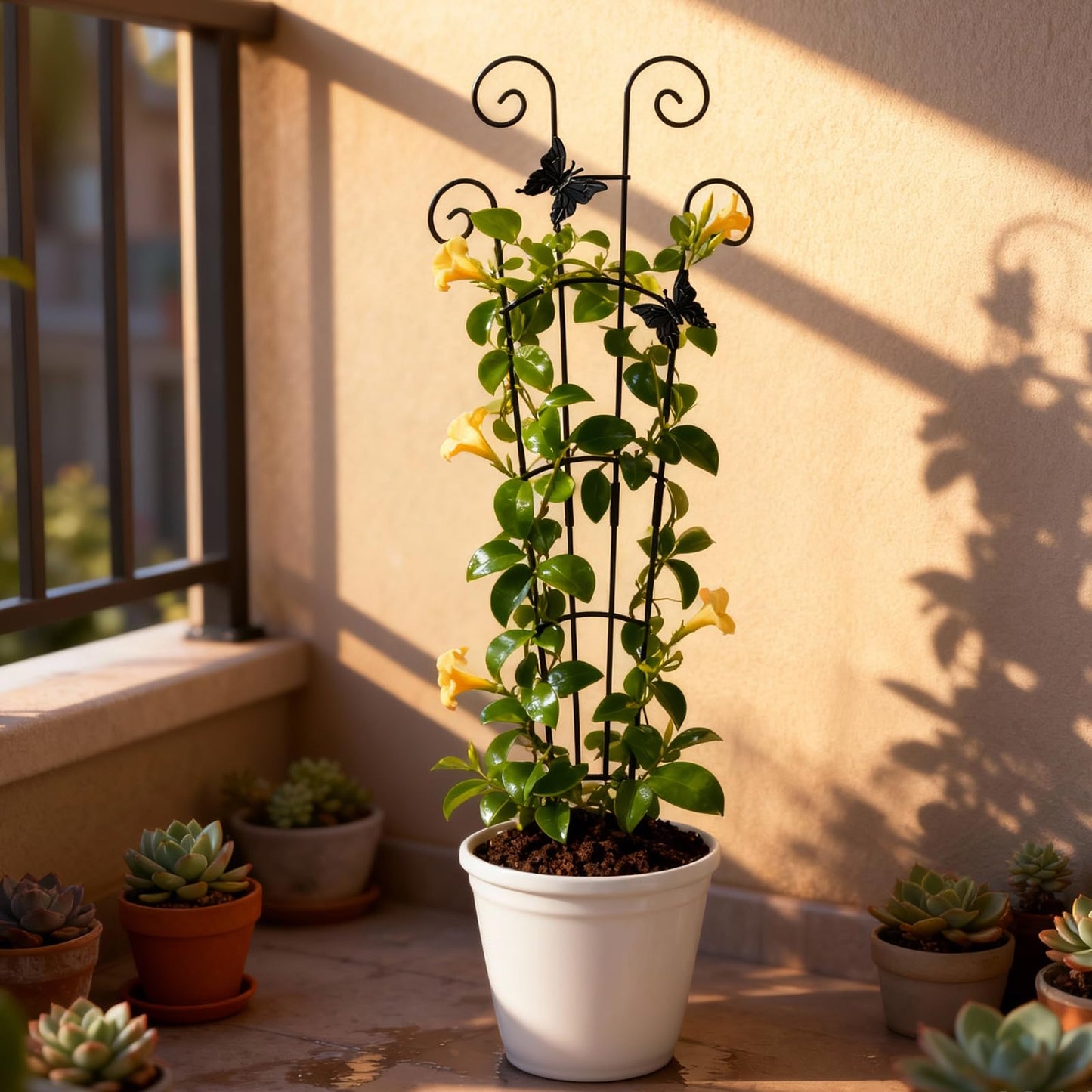 Trellis for Climbing Plants Indoor 4 Pack 30 Inch,Rustproof Metal Garden Trellis for Potted Plants,Sturdy Houseplant Support Indoor Outdoor for Ivy Pothos Monstera Hoya Flower Vine ﻿ ﻿ ﻿ ﻿