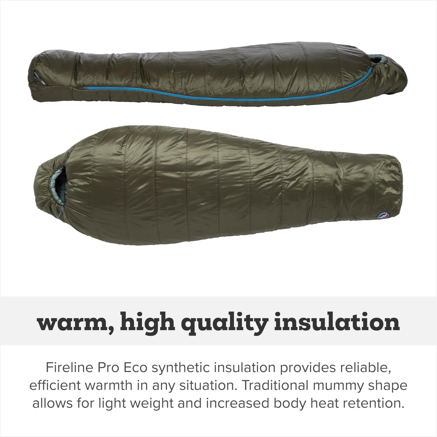 Big Agnes Anthracite - Backpacking Sleeping Bag, 3 Season, Lightweight, Compact, Olive Night/Chinois Green, 30 Degree (Left-Zip), Regular