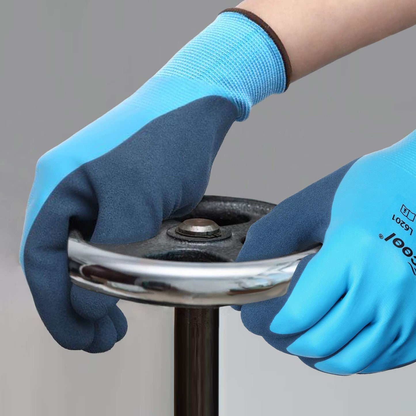 DS Safety Waterproof Work Gloves Hycool Grip Working Gloves 1 Pair(S,Blue)