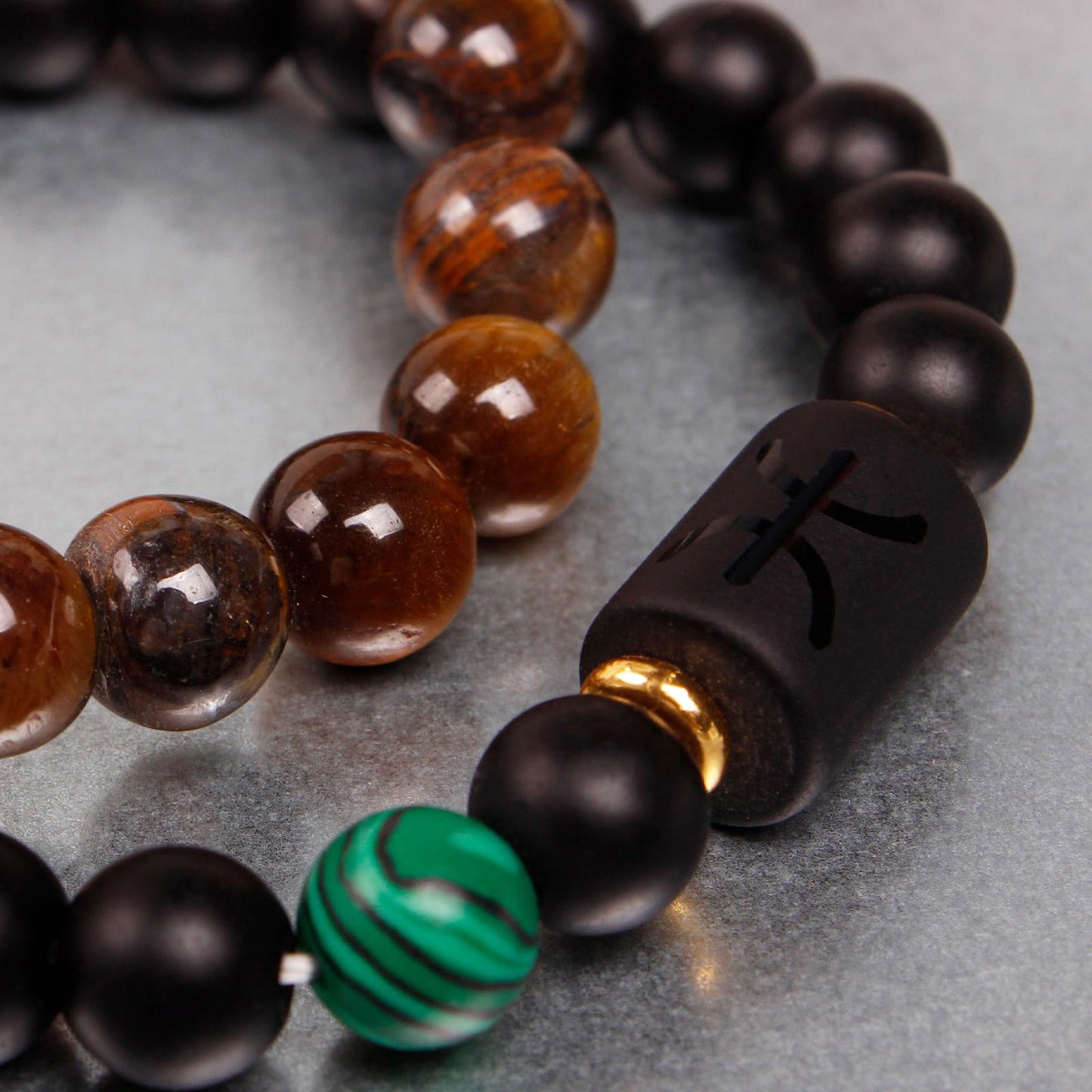 Zodiac Bracelets for Women Pisces Black Obsidian Bracelet Constellation Horoscope Bracelets Crystal Tiger Eye Beads Bracelet Jewelry 2 Pcs