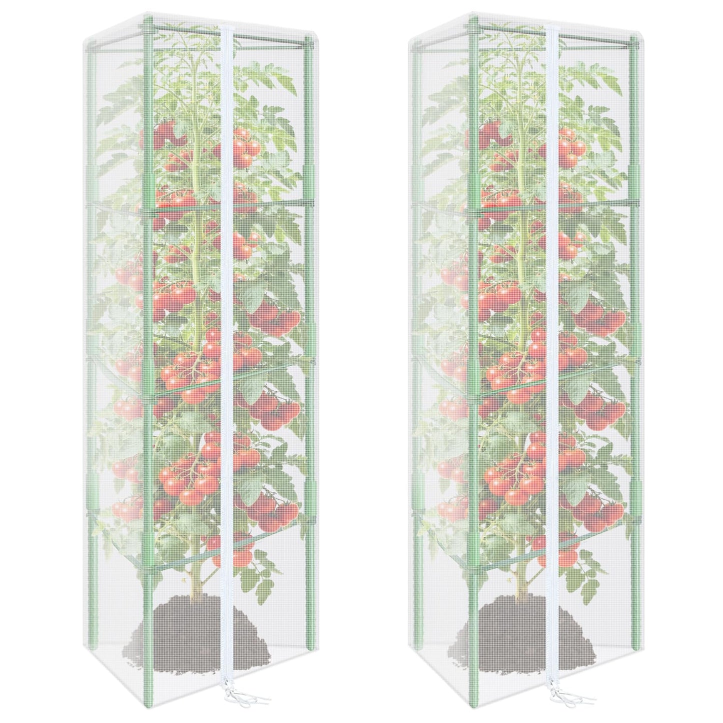 ZeeDix 61" x 16.1" Garden Bird Netting for Triangle Tomato Cage, 2 Pack Garden Mesh Barrier, Plant Covers Protect Tomatoes, Vegetables, Blueberry Bush from Birds & Pests