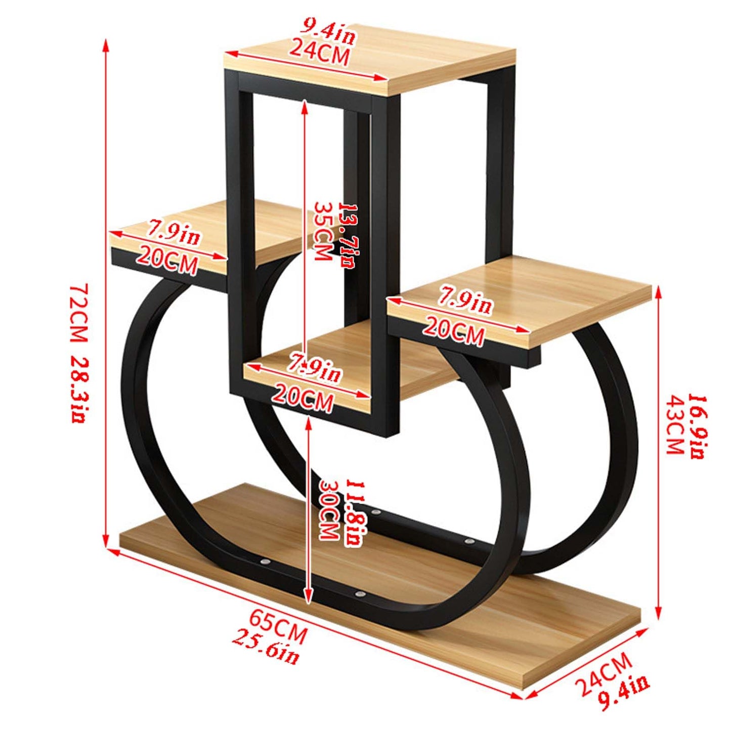 HUHJYUGE 4 Tier Plant Stand For Outdoor Indoor, Waterproof Metal Tall Plant Stand, Multiple Stand Holder Shelf Rack, Outdoor Planter Display Shelves, for Living Room Balcony Garden