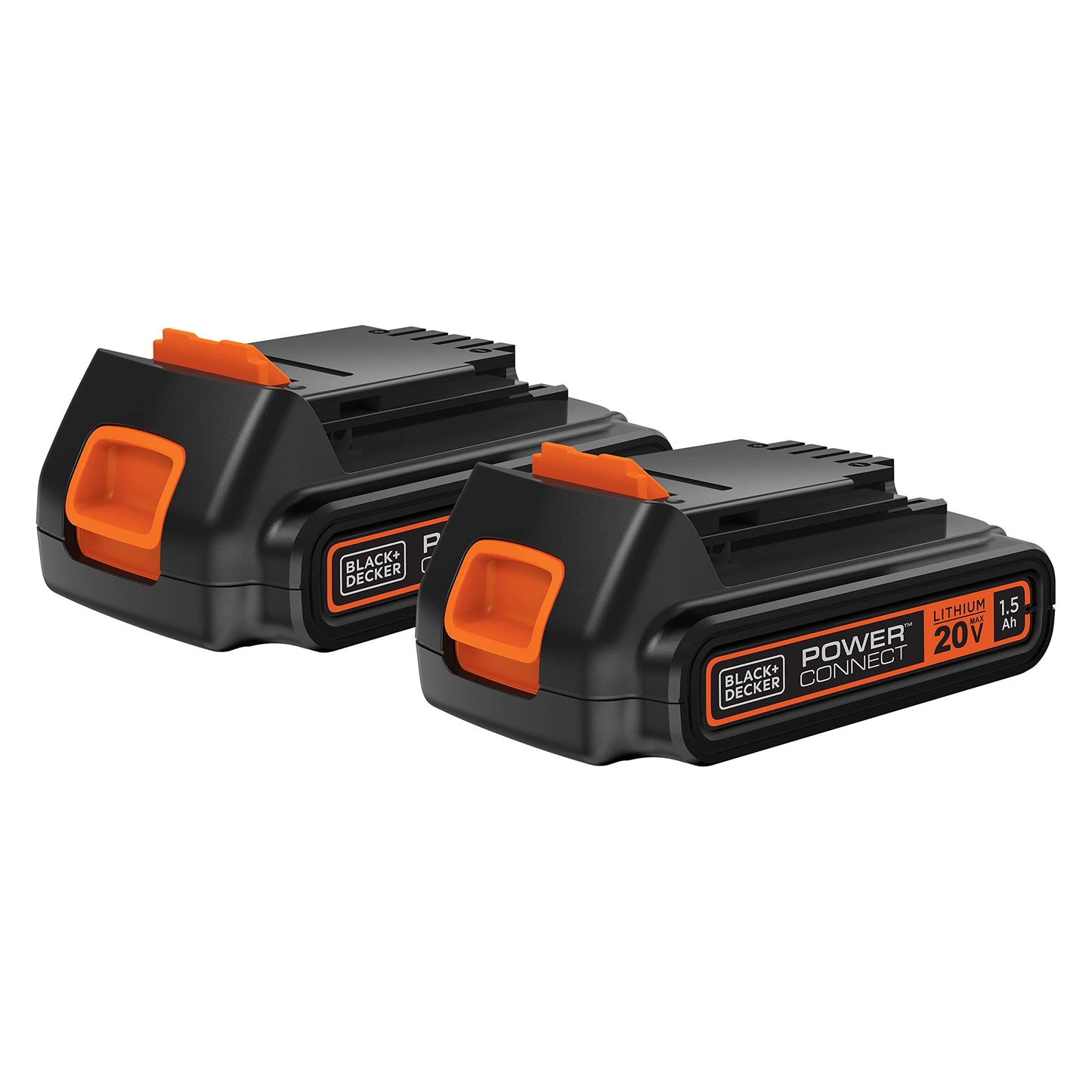 BLACK+DECKER 20V MAX POWERCONNECT 1.5 Ah Lithium Ion Battery, 2 Pack, Cordless Tool Battery Packs, Charger Sold Separately (LBXR20-OPE2)