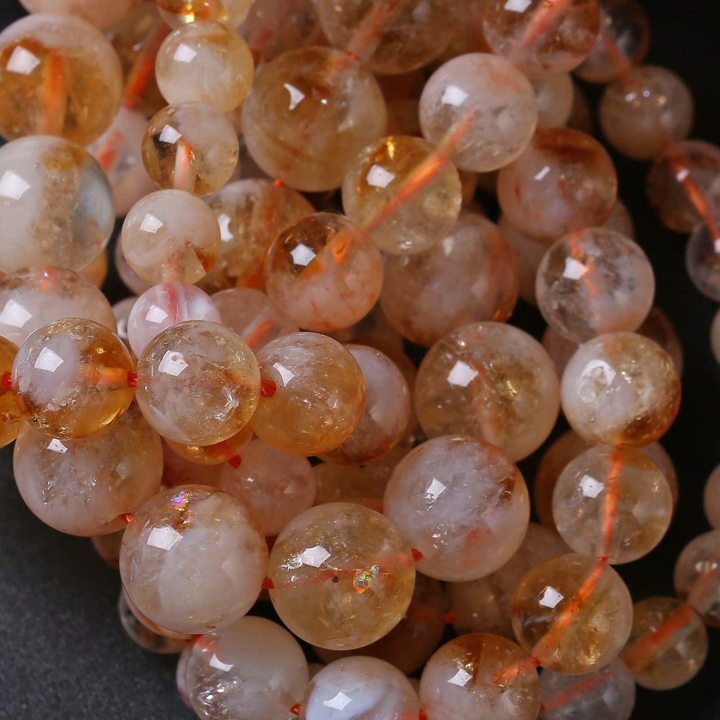 4MM 86PCS Natural Stone Citrine A Grade Quartz Crystal Loose Beads for Jewelry Making DIY Bracelet Necklace 1 Strand 15’’