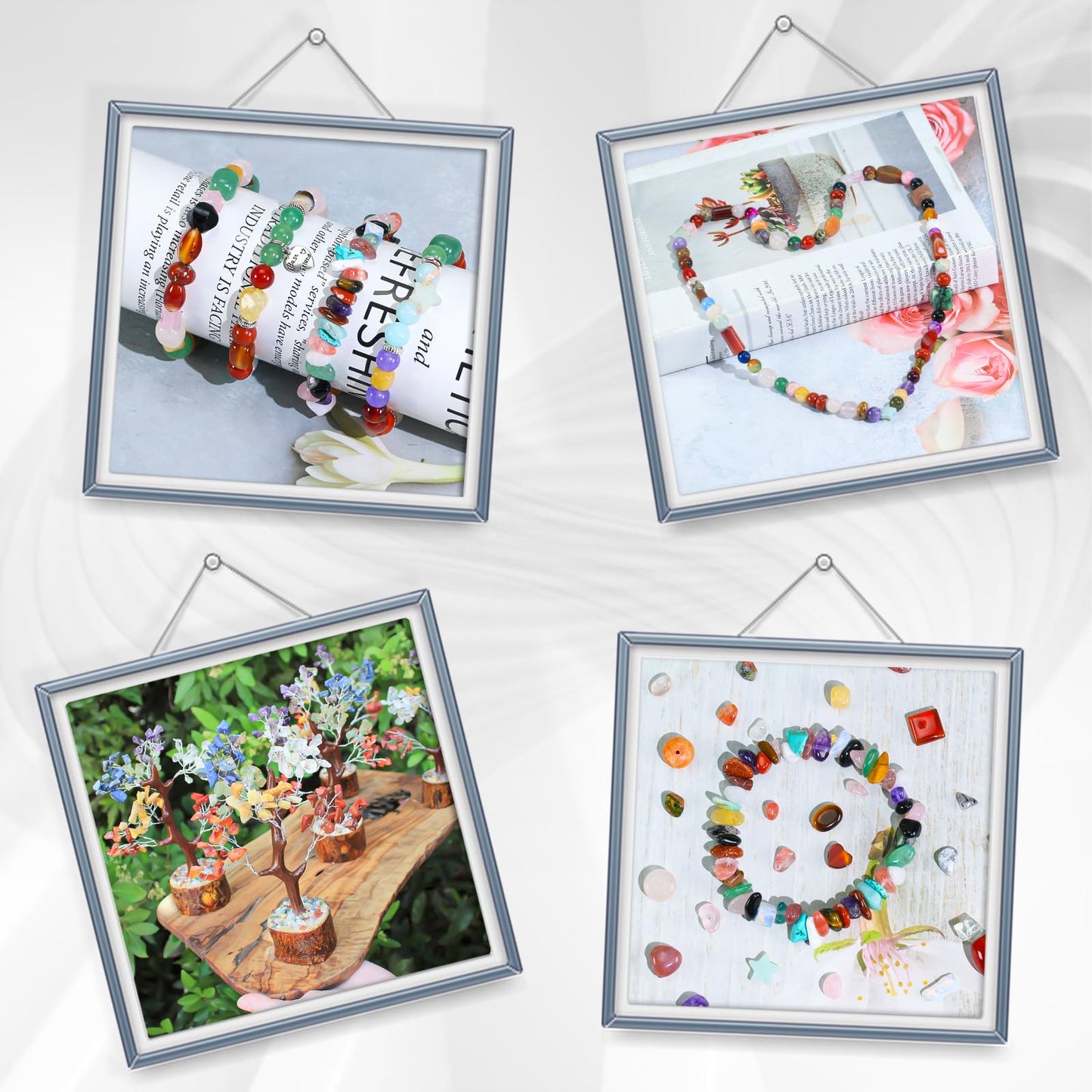 Assorted Natural Stone Beads for Jewelry Making - Mixed Bulk Semi Precious Gemstone Crystal Beads for Crafts Bracelets Earrings Necklace (0.25 Pounds)