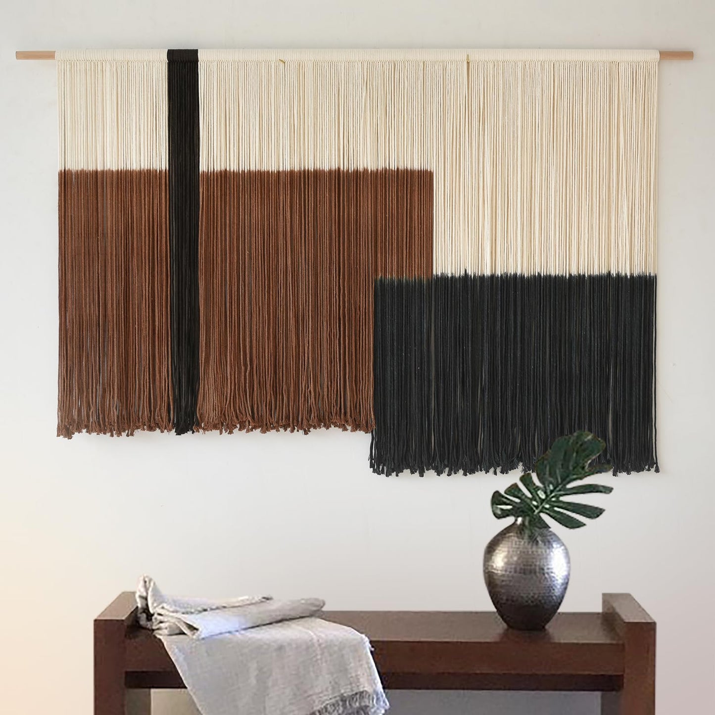 Macrame Wall Hanging Large Dip Dye Tapestry Fiber Wall Art Boho Bedroom Décor 57''W*35''L