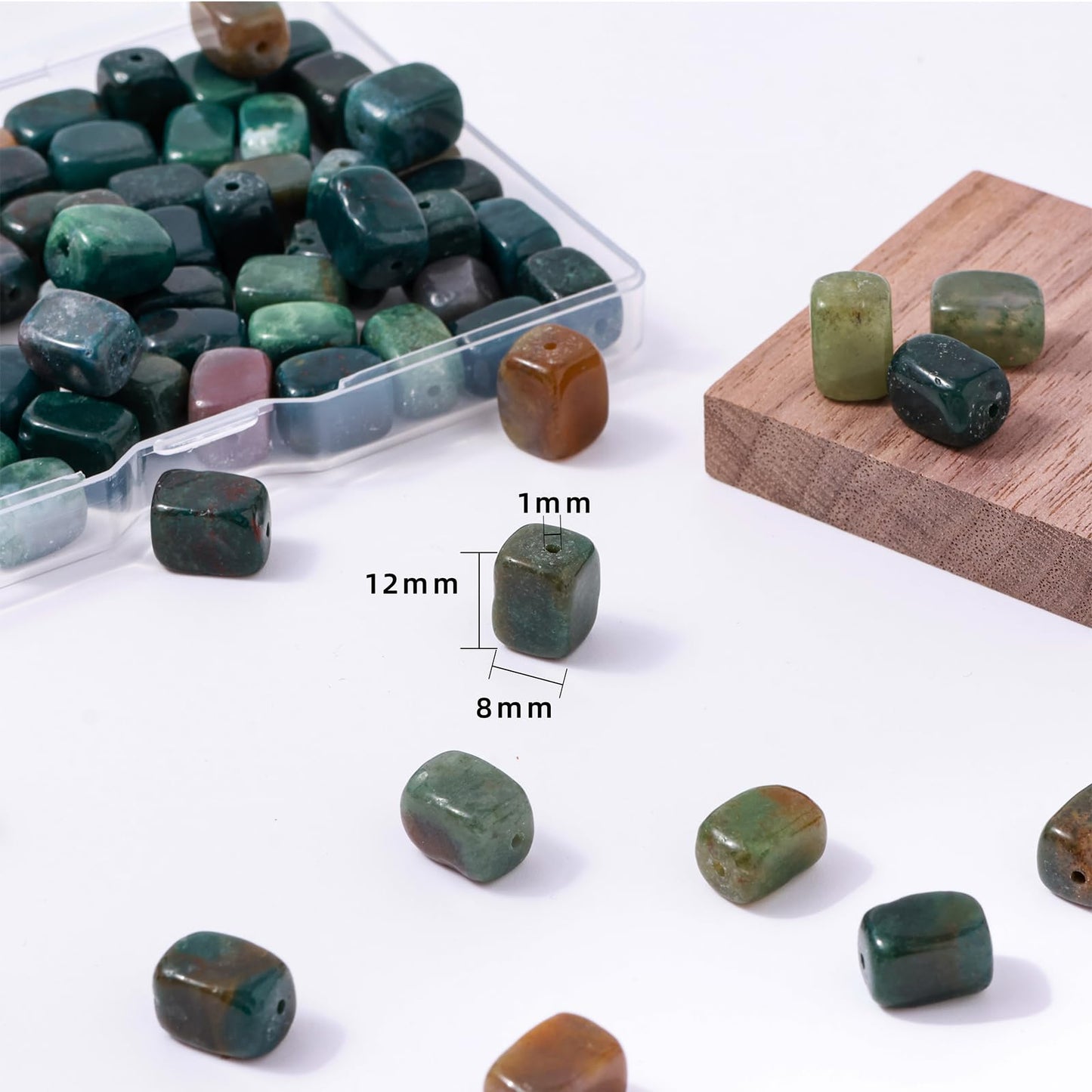 Natural Large Indian Agate Cube Stone Beads 8x11mm 38cm/str Loose Semi Gemstone Stone Square Beads for Making Bracelets Necklace