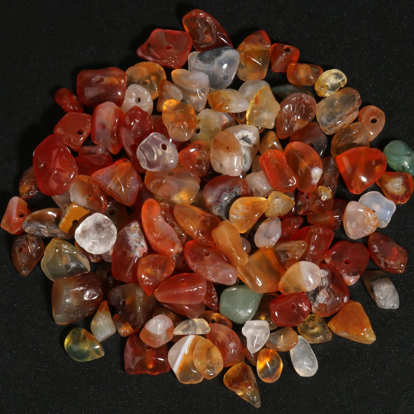 30in Red Agate Natural Chip Stone Beads 5-8mm About 230pcs, Irregular Drilled Orange Red Bead for Bracelets Jewelry Making Supplies for Adults, DIY Crafts.