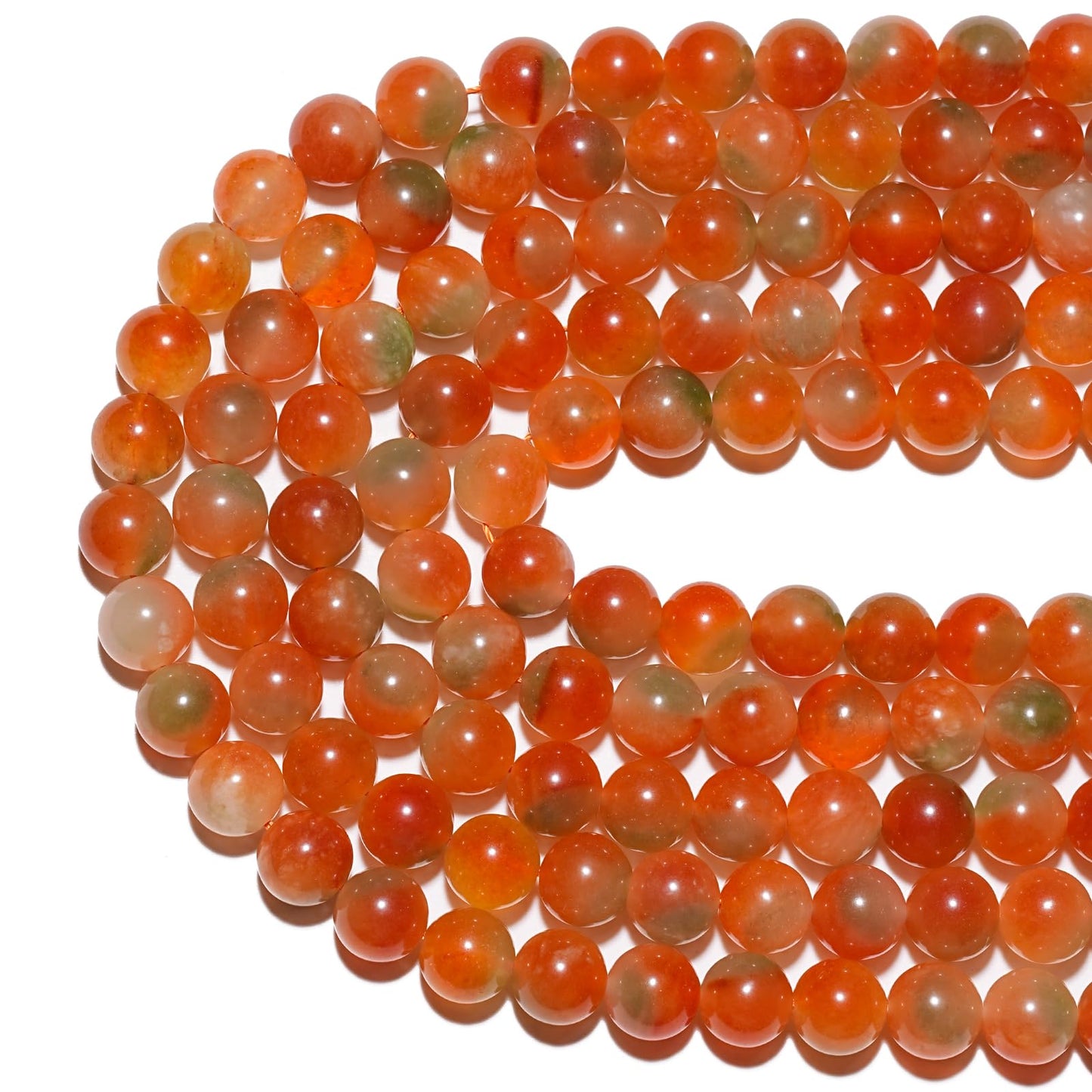 8mm Natural Peacock Agate Chalcedony Gemstone Beads Polished Round Smooth Stone Beads for Bracelets Jewelry Making 15inch Loose Beads