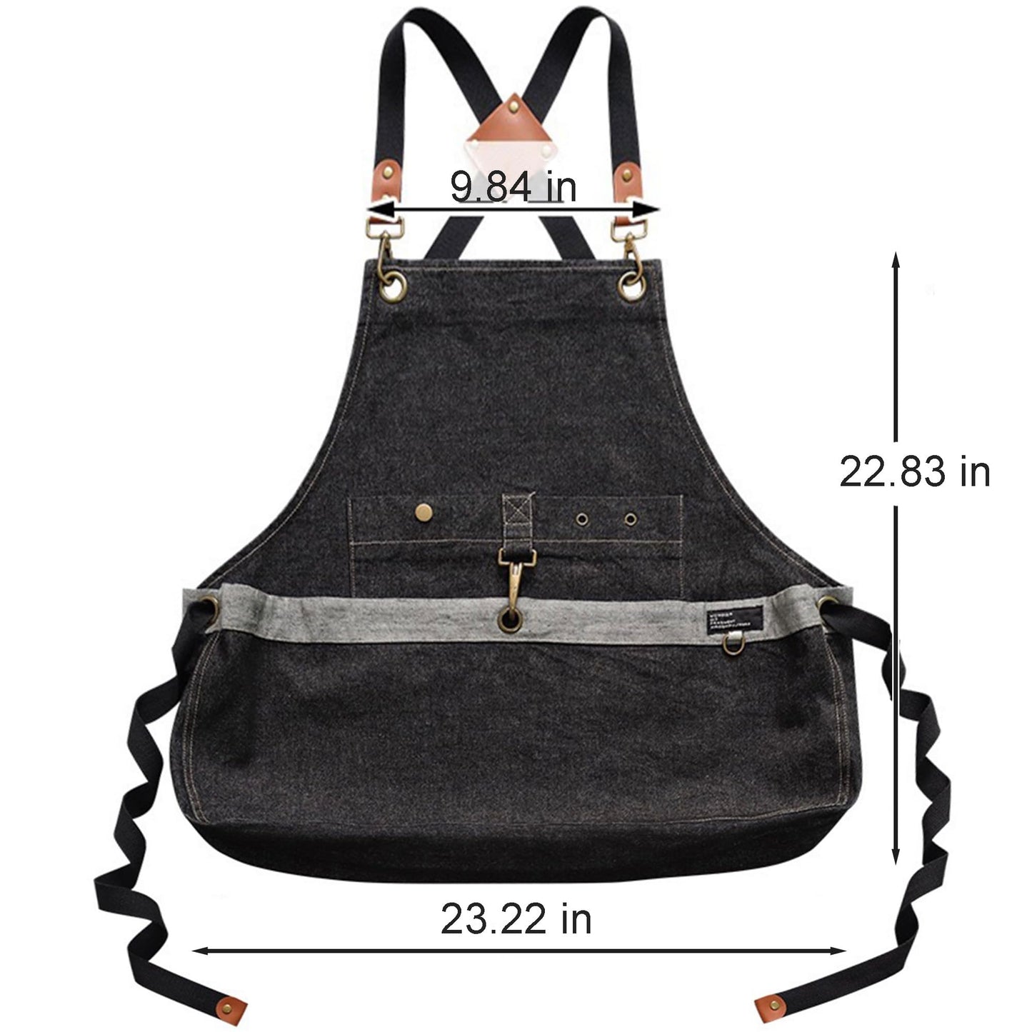 Cilkus Gardening Apron – Denim Cross Back Garden & Harvest Apron with Adjustable Straps and Large Pockets for Women & Men