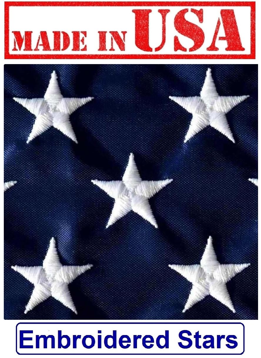 US Flag Factory - American Flag Indoor Display Set with 8 FT Wood Pole - Complete Presentation Set - TOTAL height 105 Inches after assembly