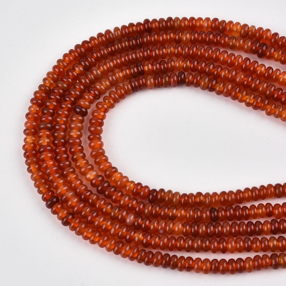 160pcs 4x2mm Natural Carnelian Disk Rondelle Spacer Natural Stone Red Agate Semi Precious Gemstone Loose Beads for Jewelry Making 15 Inch