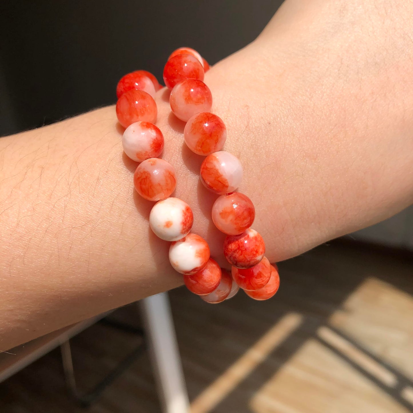Yochus 60pcs 6mm Red Persian Jade Energy Healing Round Bulk Gemstone Beads for Jewelry Making Bracelet Necklace Earring DIY