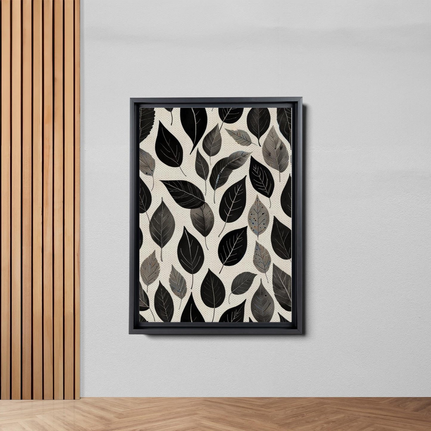 Canvas Print Scandinavian Folk Art Black and Beige Abstract Botanical Wall Art for Scandinavian Home Decor Decor Canvas, Decor