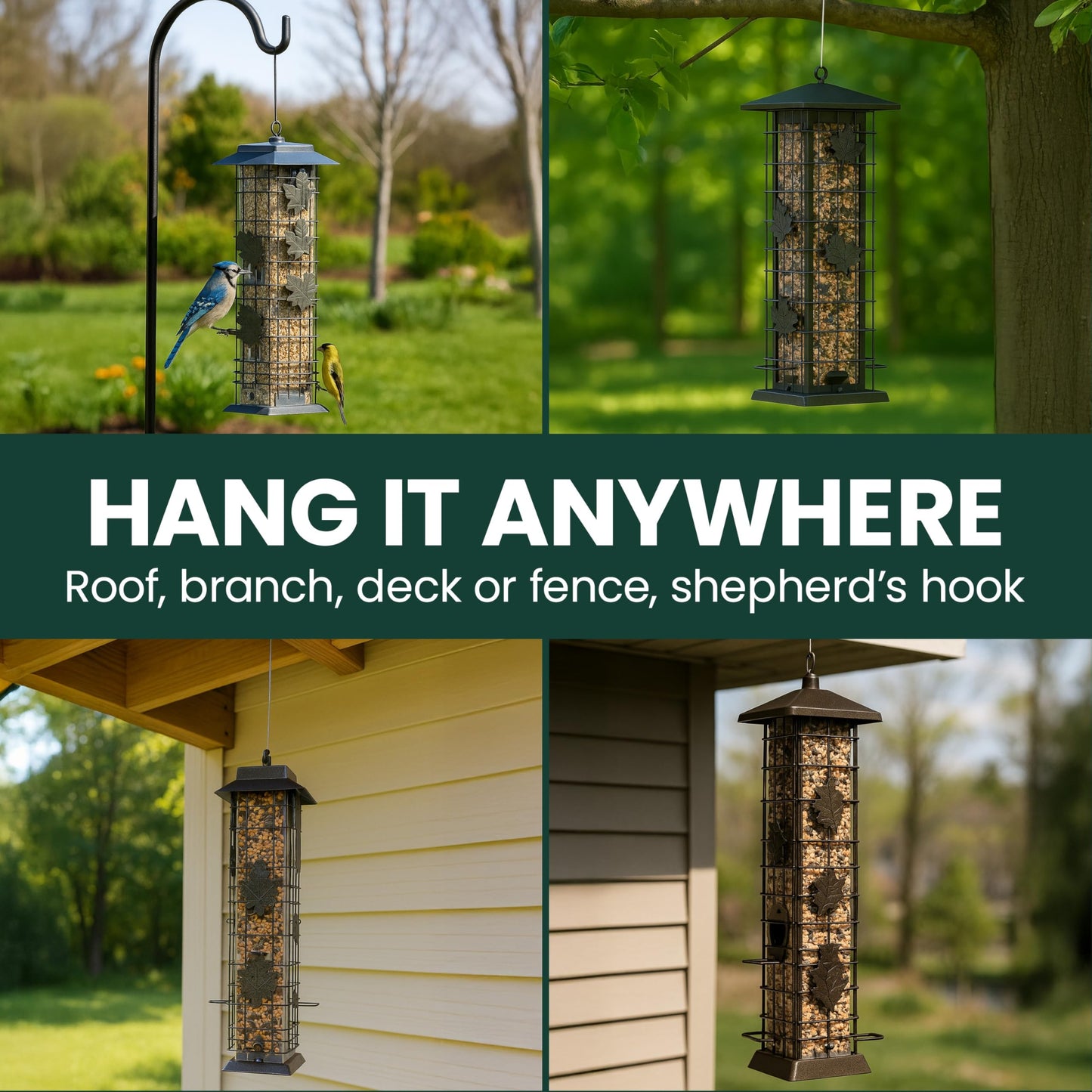 Perky-Pet 336-1SR Squirrel-Be-Gone Squirrel Proof Bird Feeder, 2LB, Outdoor Wild Bird Feeder with Weight-Activated Perches