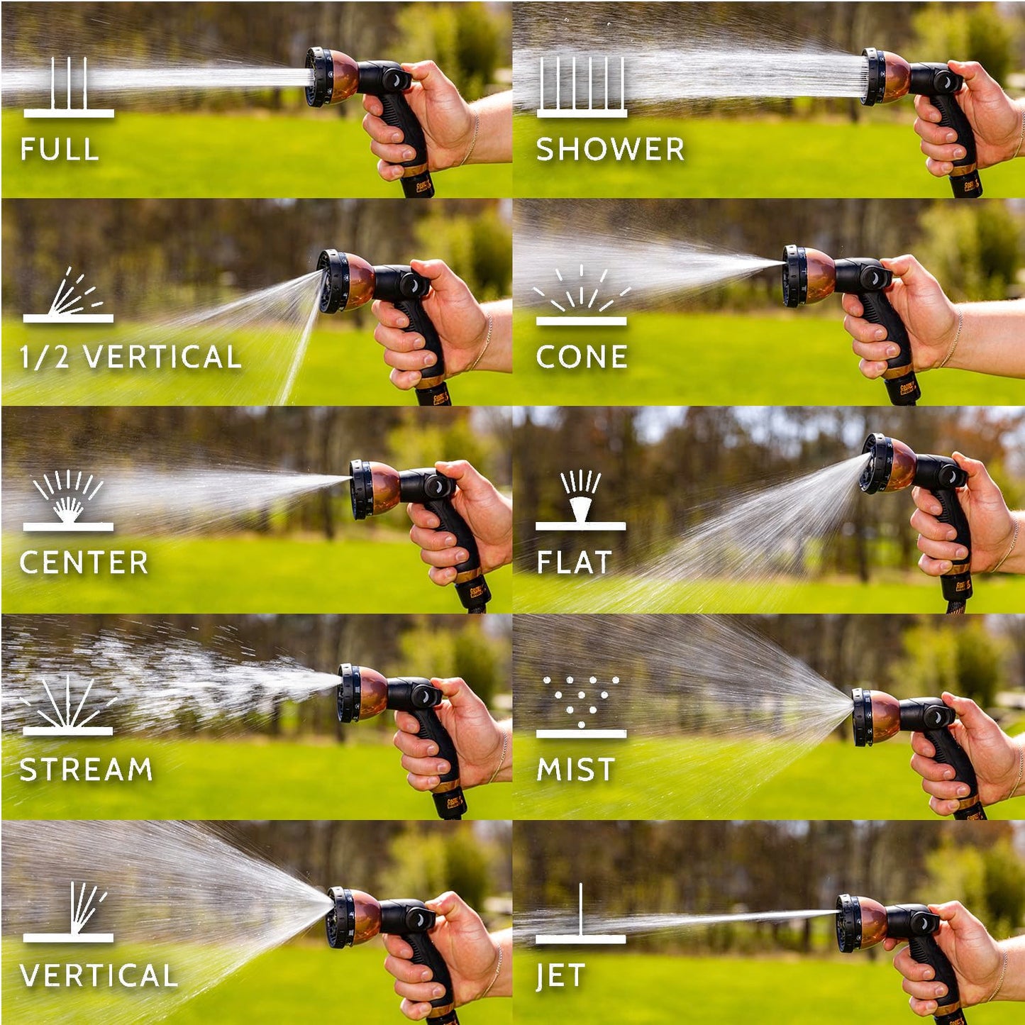 Pocket Hose 25 FT Copper Bullet Expandable Garden Hose w/10 Pattern Thumb Spray Nozzle AS SEEN ON TV 650psi 3/4 in Patented Lead-Free Ultra-Lightweight Solid Copper Anodized Aluminum