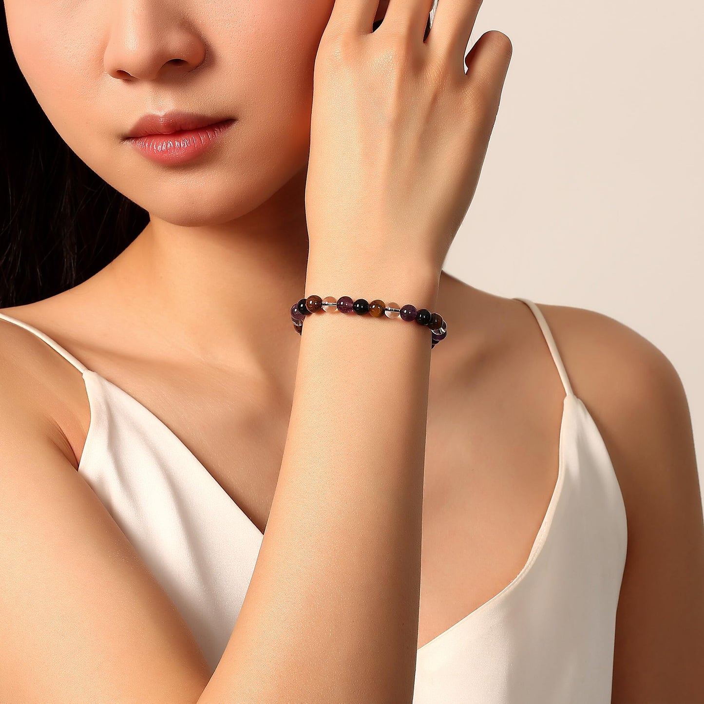 NUKAYAI Calming Bracelet for Women Gifts Healing Crystals Howlite Sodalite Aquamarine Jewelry Natural Stones for Women Friend Sister