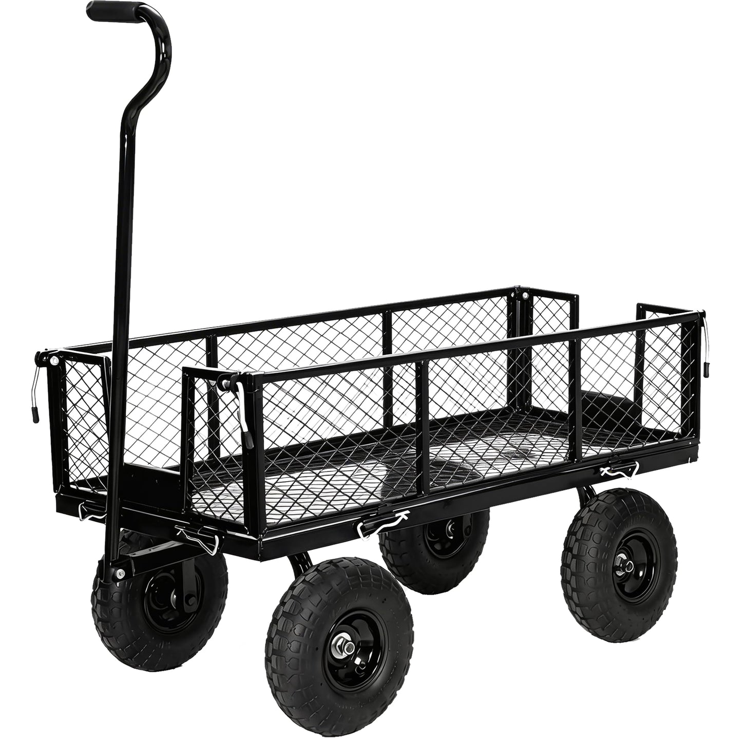 NorthSky Heavy Duty Garden Cart - 800lbs Load Capacity with 180° Rotating Handle, 10" All-Terrain Tires, Removable Sides for Easy Hauling, Garden Wagon for Yard Work, Outdoor Utility Cart (Black)