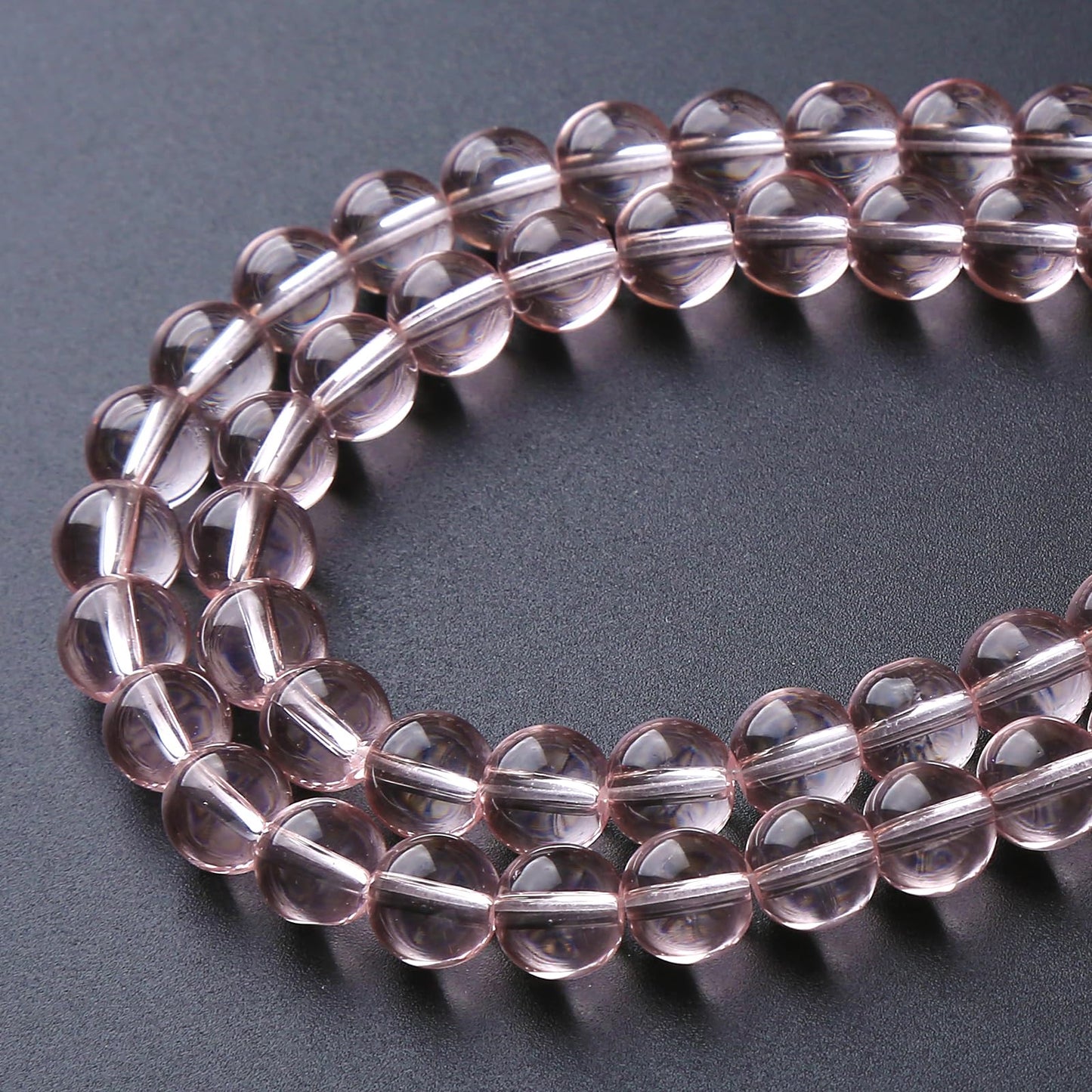 ZXYMLZI 36pcs 10mm Pink Crystal Glass Beads Round Loose Spacer Beads for Jewelry Making DIY Bracelet Necklace Healing Power Stone Beads (Pink Crystal Glass, 10mm)