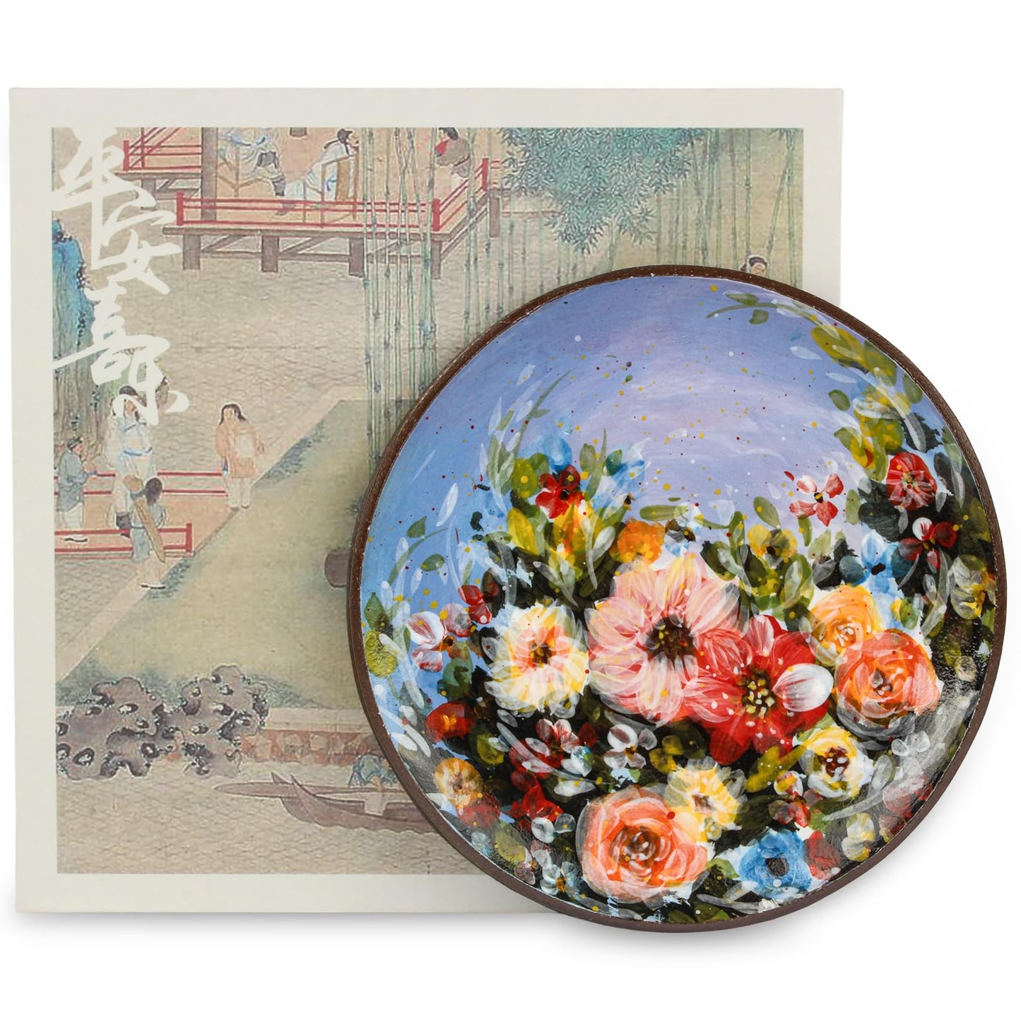 NJYYSYXB Handcrafted Ceramic Oil Painting Plate Functional Art Dinner Plate, Suitable for Tableware and Wall Decoration Dinner Plate That Can Be Safely Used In Dishwashers And Microwave Ovens