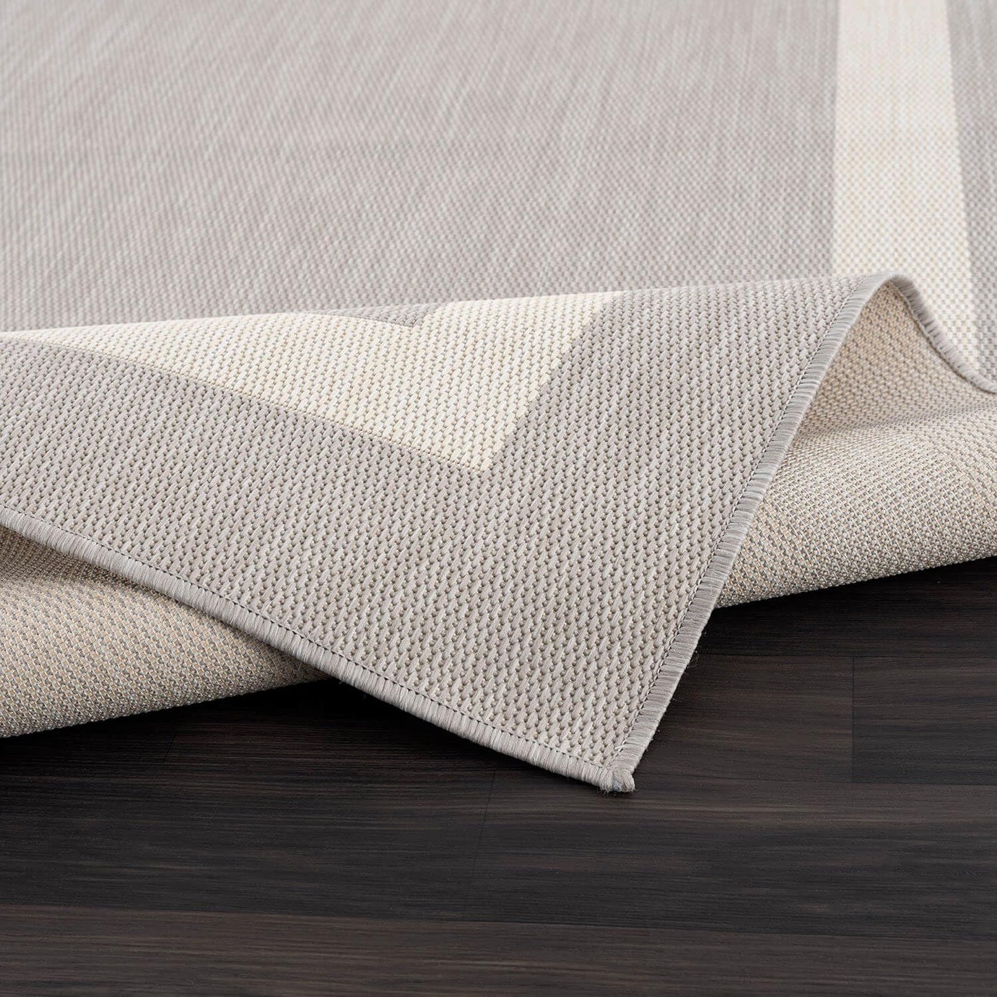 CAMILSON Outdoor Rug 6x9,Modern Outside Rugs for Patios Porches Waterproof Durable Washable Non-Shedding, Easy-to-Clean Indoor Outdoor Area Carpet (6 x 9, Bordered - Gray/White)