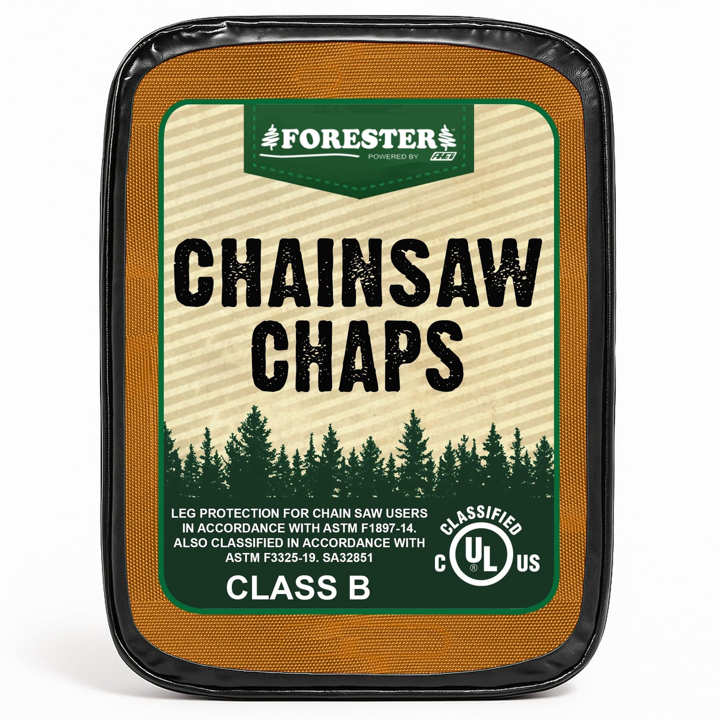 FORESTER Chainsaw Chaps for Men & Women | Apron Style Men's Chain Saw Chaps with Pocket & Adjustable Waist | Chainsaw Safety Equipment | Orange 37"