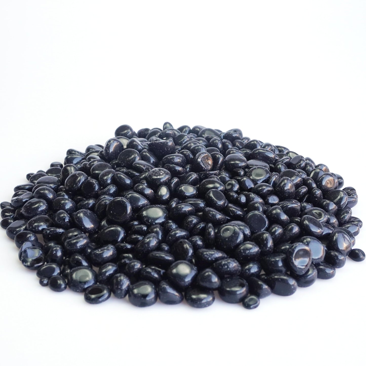 XMHOME 3 Pounds Black Obsidian Polished Stones - Natural Tumbled Gemstones for Vase Filler, Protection, and Jewelry Making