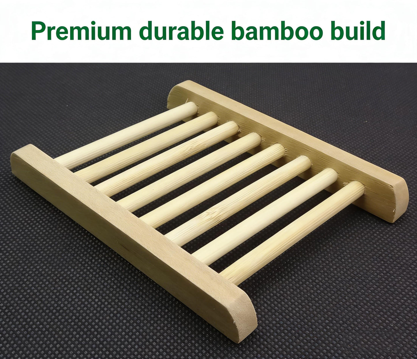 2-Pack Bamboo Soap Tray Set - Self-Draining Wooden Soap Holder for Bathroom, Shower & Kitchen