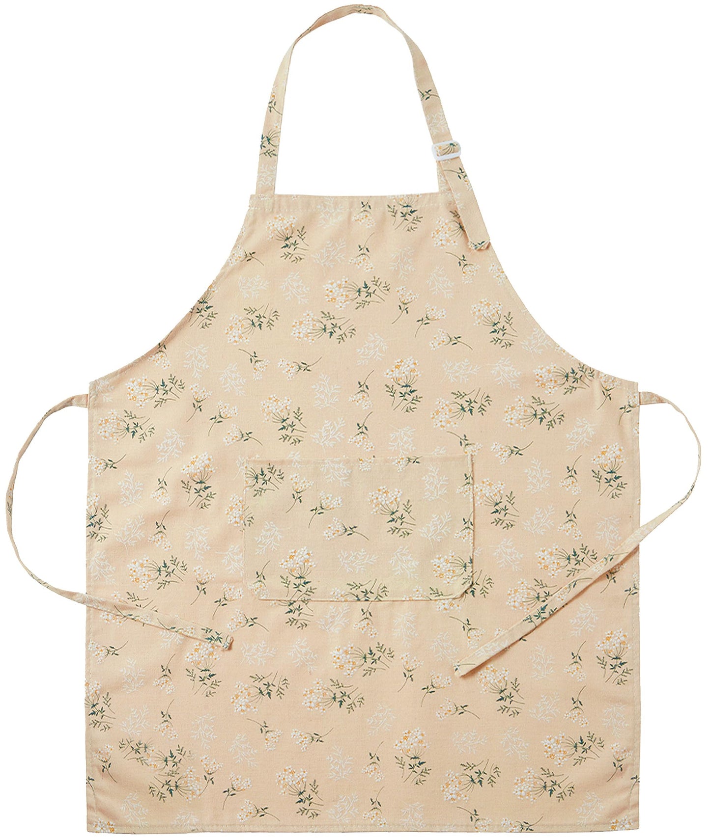 GROZOSS Aprons for Women with Pockets, Japanese Linen Kitchen Apron, Adjustable Lightweight Breathable Embossed Fabric, Cooking Baking Gardening Craft Apron, Vintage Floral Style