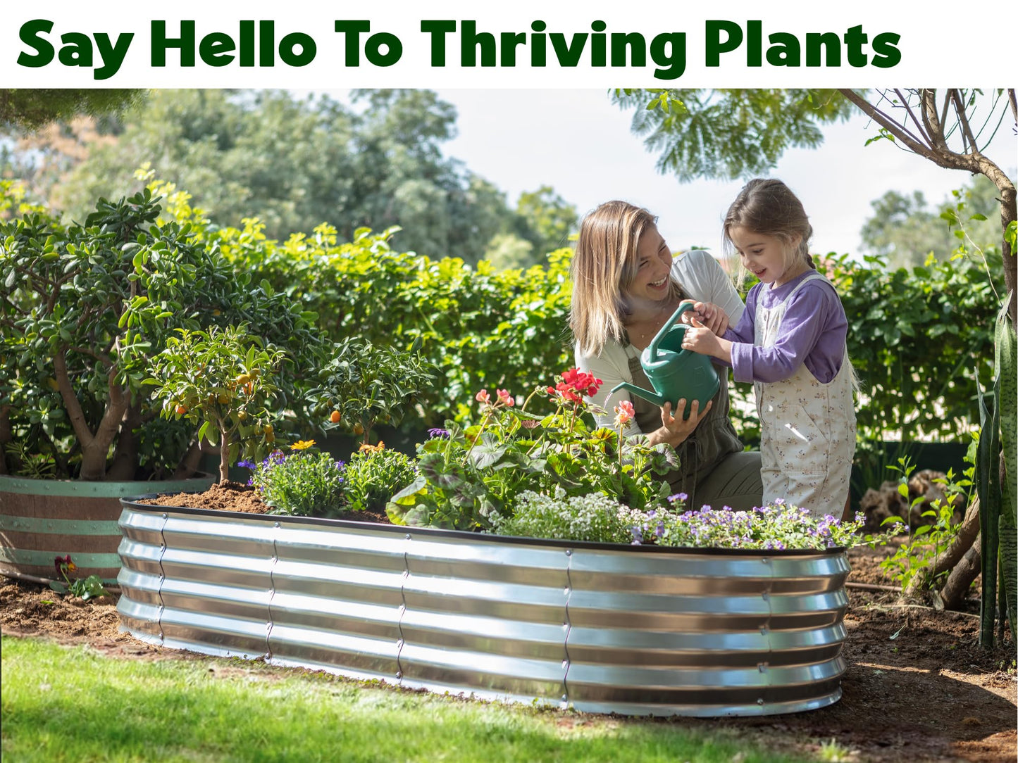 Plant & Plot Galvanized Raised Garden Beds Outdoor // 6×3×1 ft Planter Raised Beds for Gardening, Vegetables, Flowers // Large Metal Garden Box // Patented Tool-Free Design (Silver)