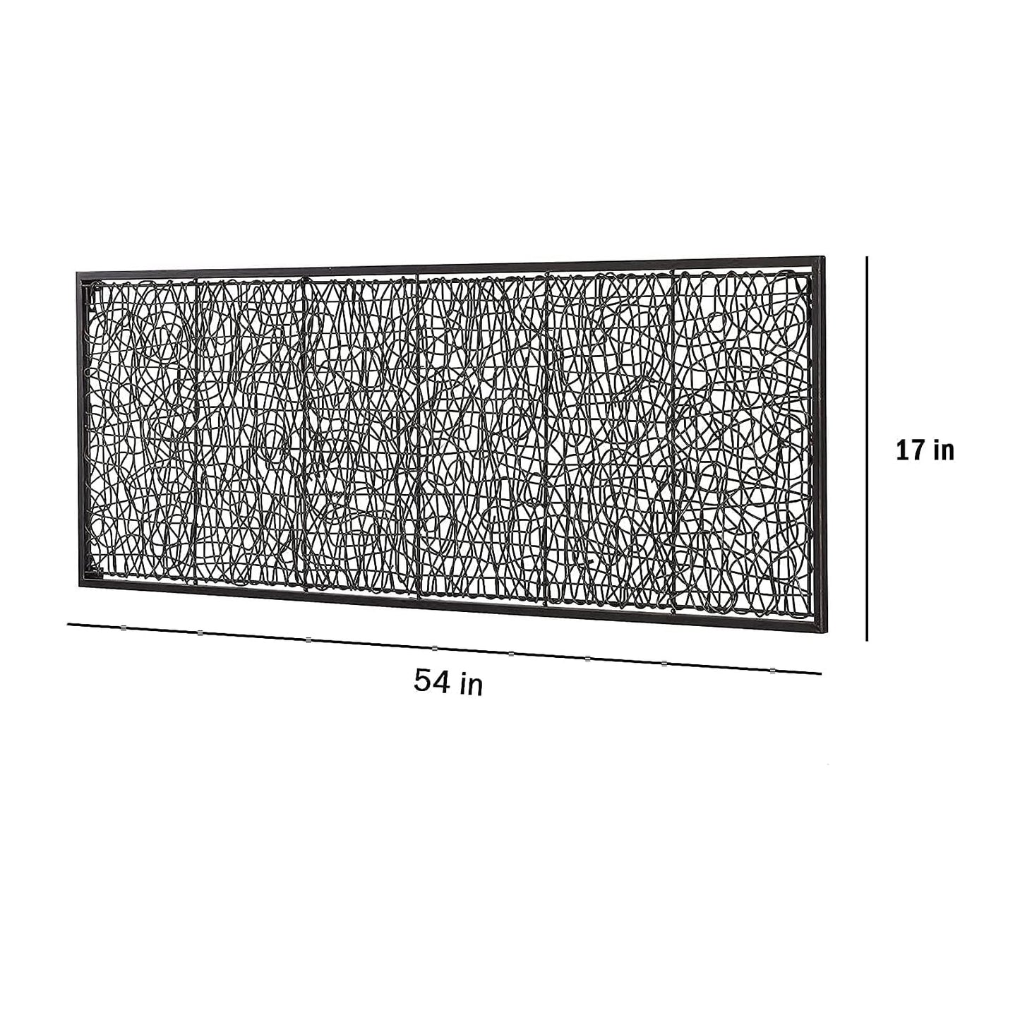 WEMPOLU Metal and Rattan Wall Decor, 17" W x 54" H, Dark Bronze