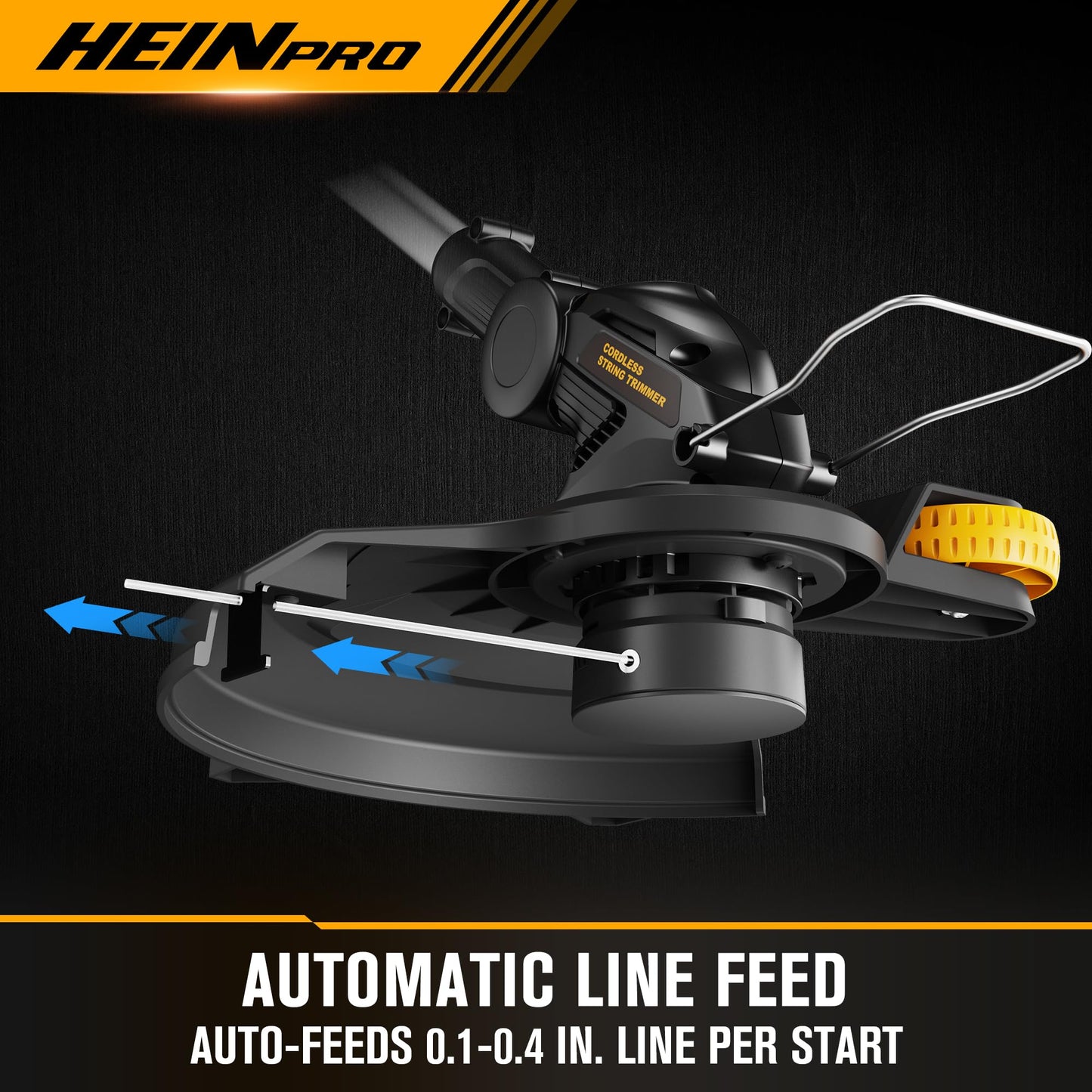 HEINPRO Cordless String Trimmer Compatible with Dewalt 20V MAX Battery, 12-Inch Weed Wacker Cordless Auto Line Feed,Electric Weed Eater Battery Powered Grass Trimmer w/6 Line Spools(Tool Only)